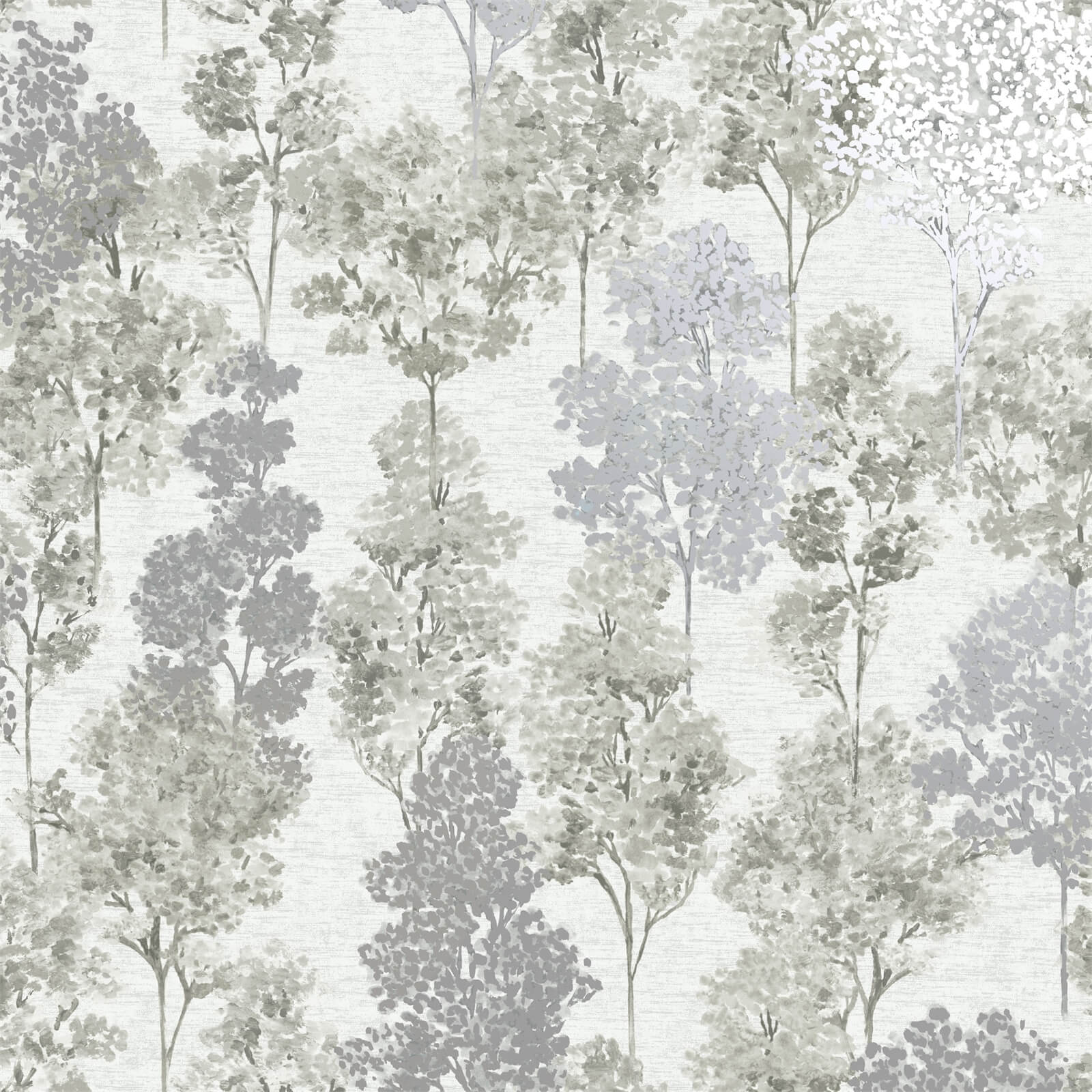 Holden Decor Whinfell Tree Textured Metallic Grey Wallpaper