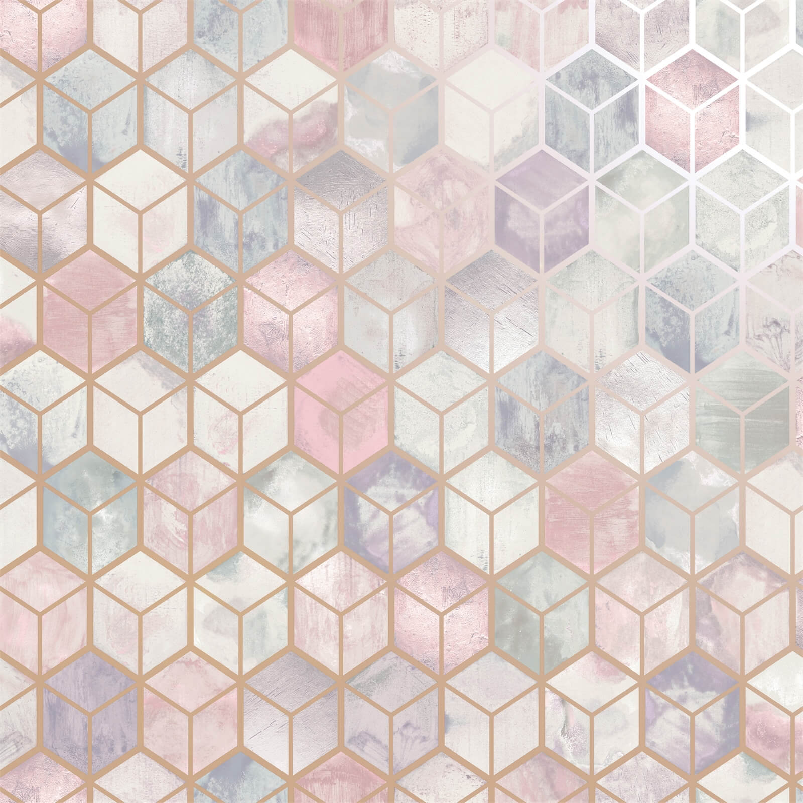 Holden Decor Tafoni Geometric Smooth Metallic Pink Wallpaper