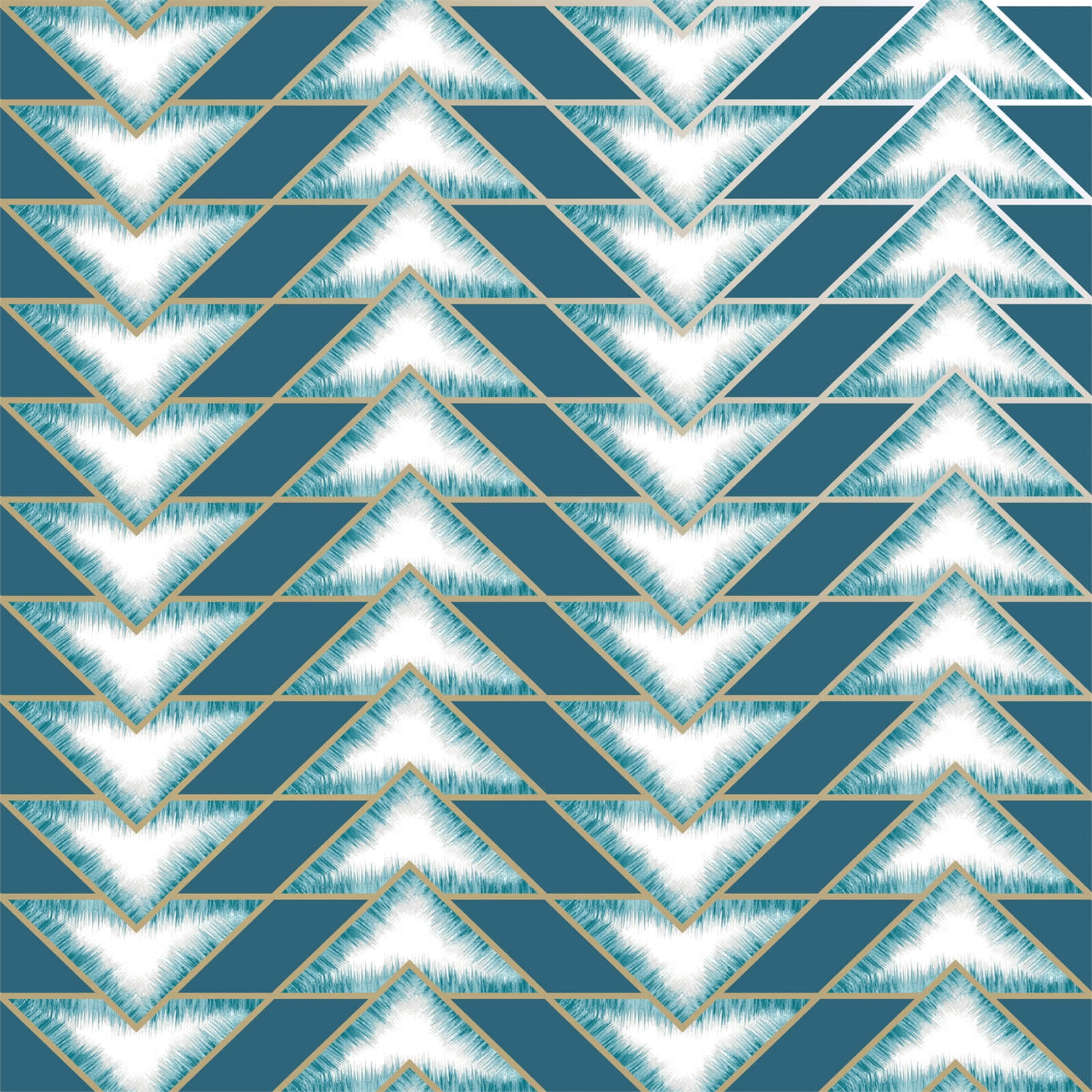 Holden Decor Eiger Geometric Smooth Metallic Teal Wallpaper
