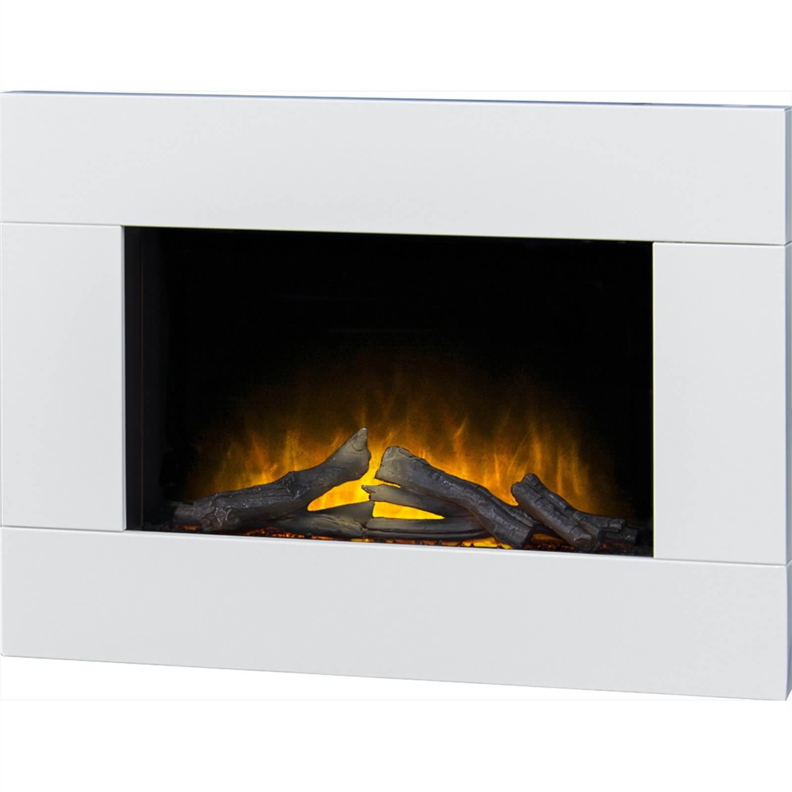 Adam Whitemere Electric Fire with Wall Mounted Fitting - White