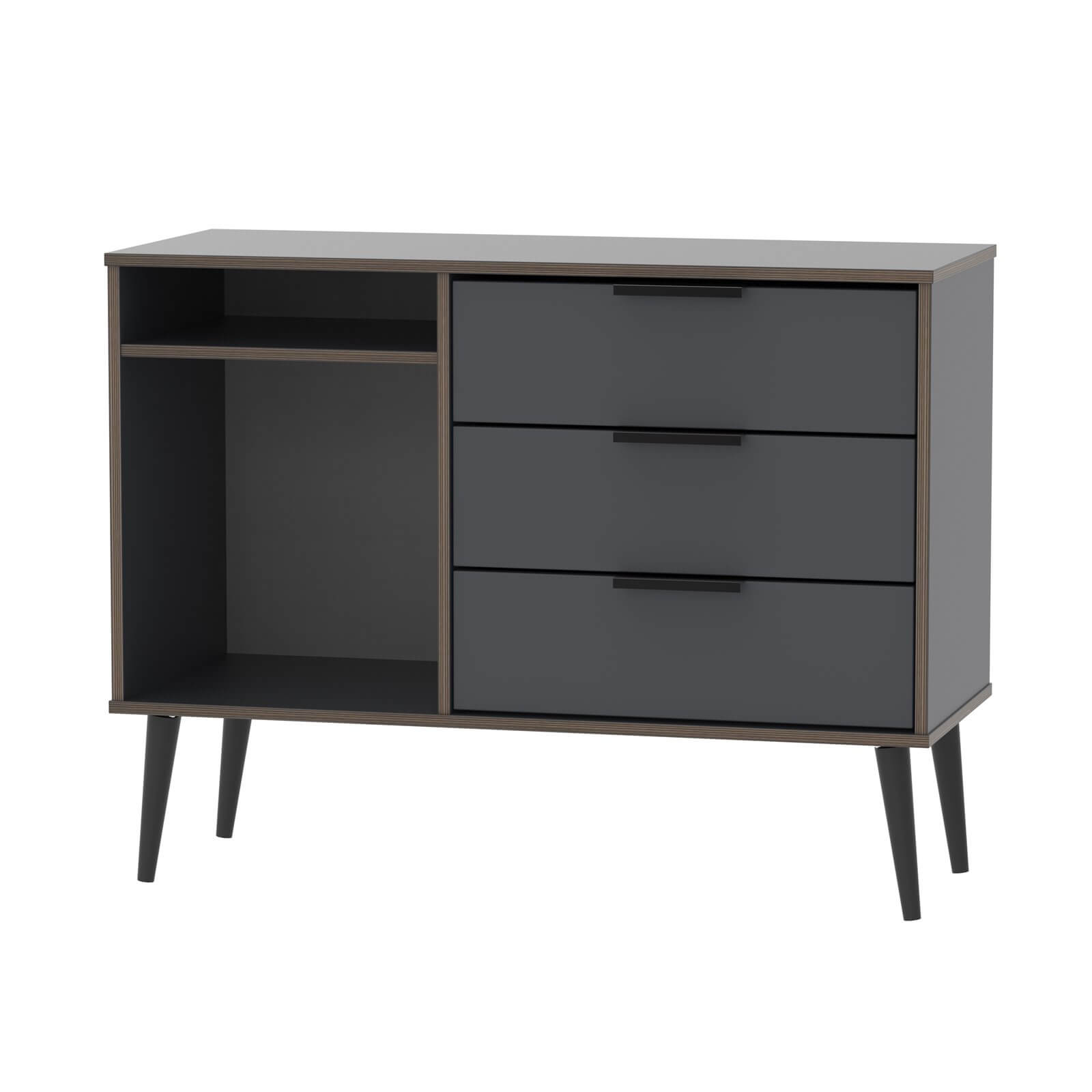 Tokyo 3 Drawer TV Unit with Legs - Graphite