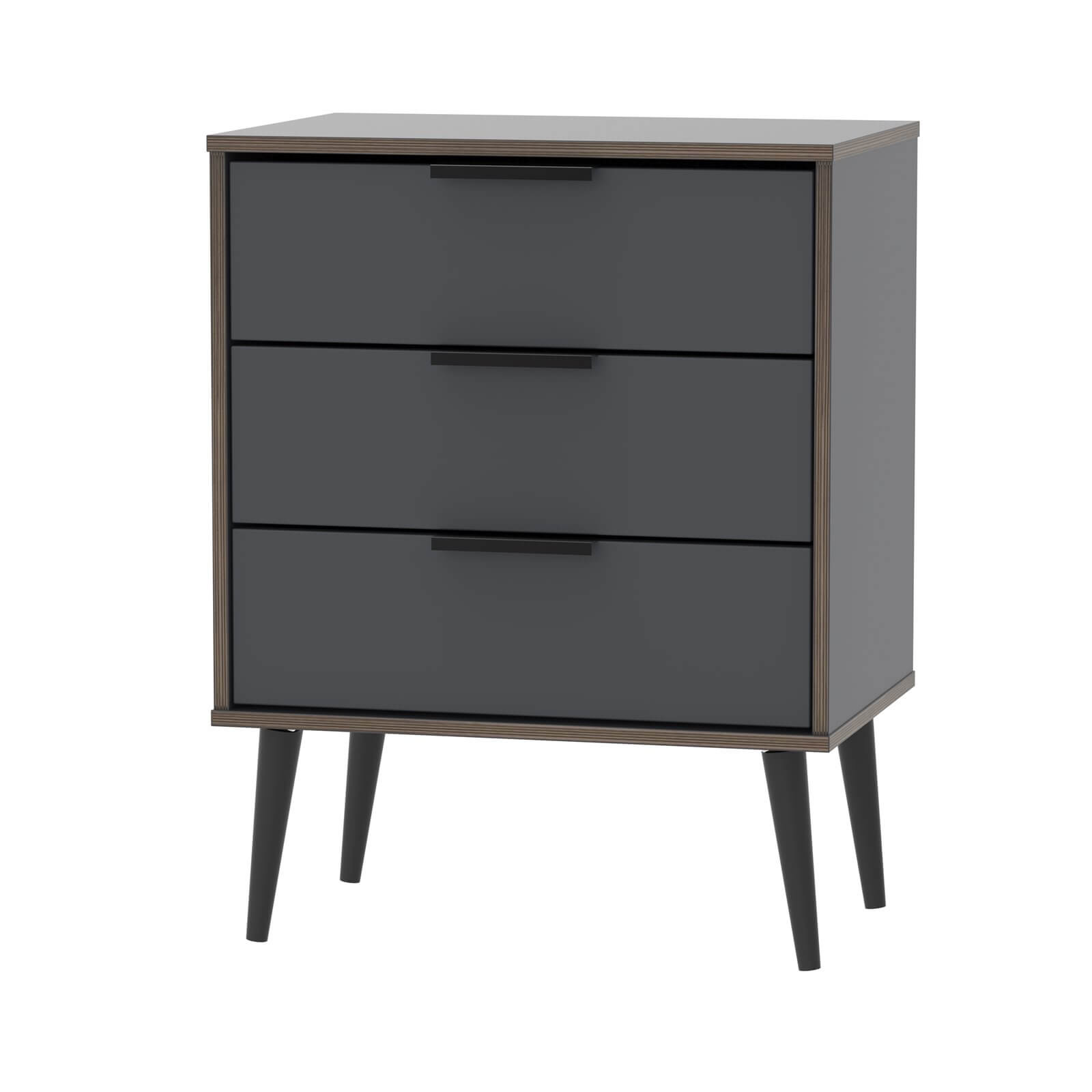 Tokyo 3 Drawer Chest with Legs - Graphite