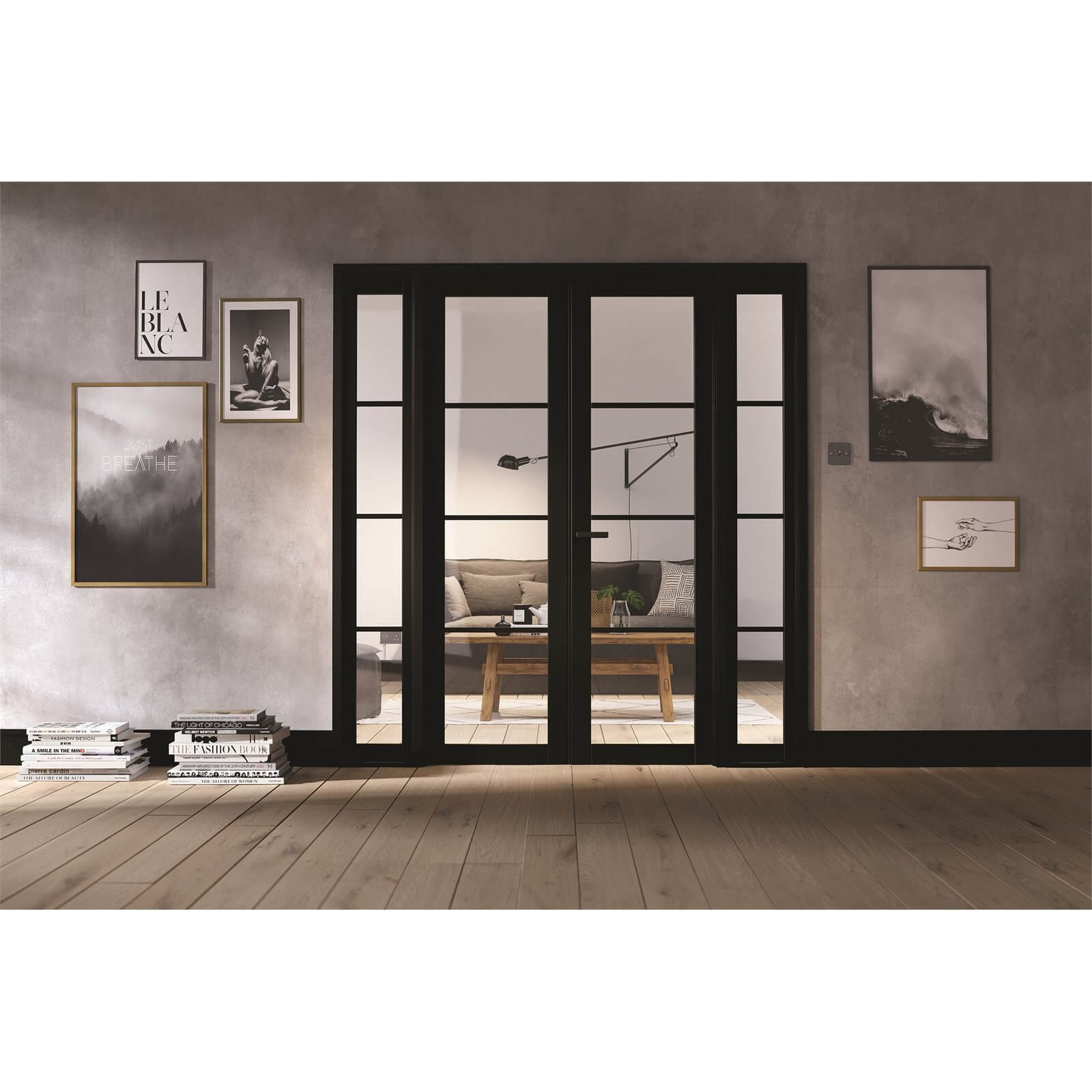 Soho Room Divider W6 - Black - 2031 x 1904 x 35mm