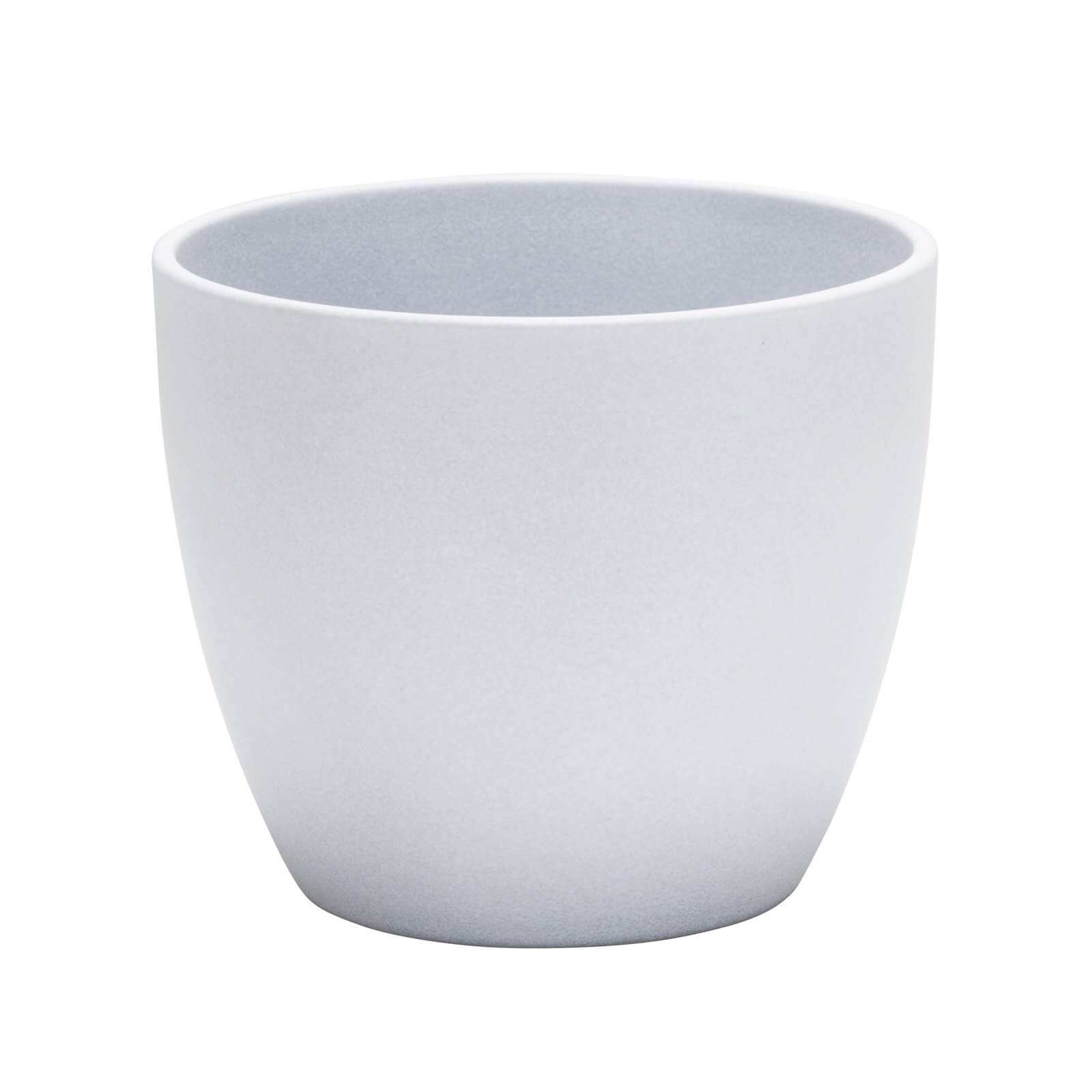 Grey Stone Ceramic Cover Pot -  14cm