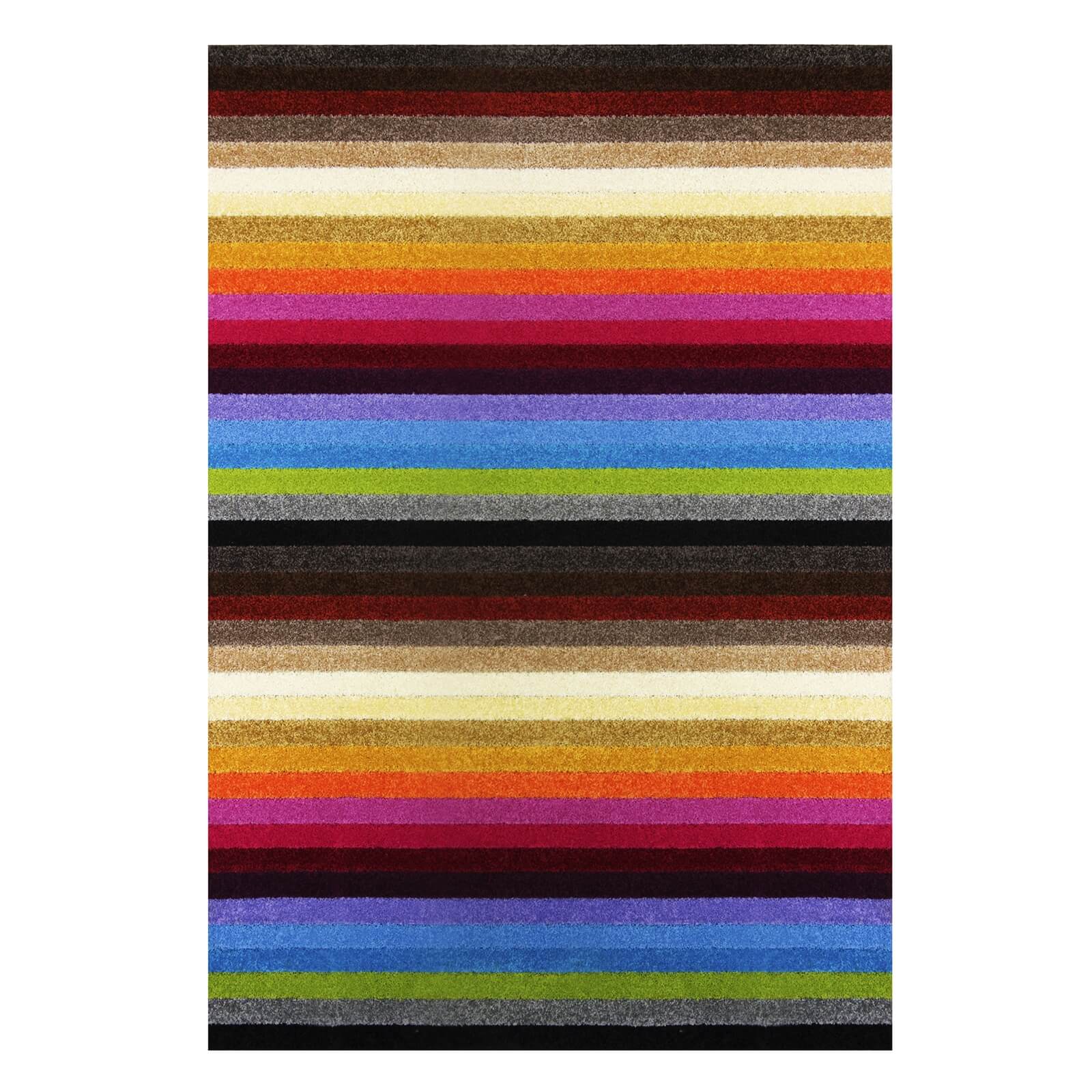 Sofia Stripe Washable Mat Rainbow - 66 x 100cm