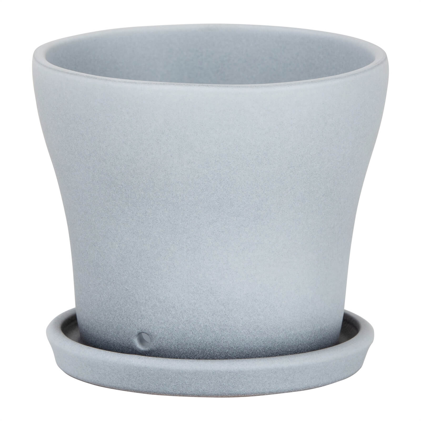 Grey Stone Ceramic Cover Pot - 13cm