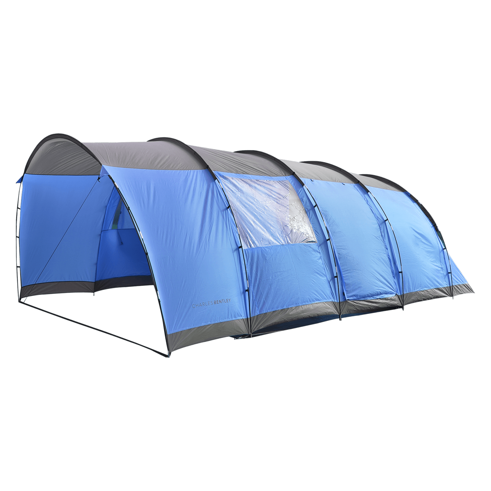 Charles Bentley 6 Person Camping Tunnel Tent - Blue