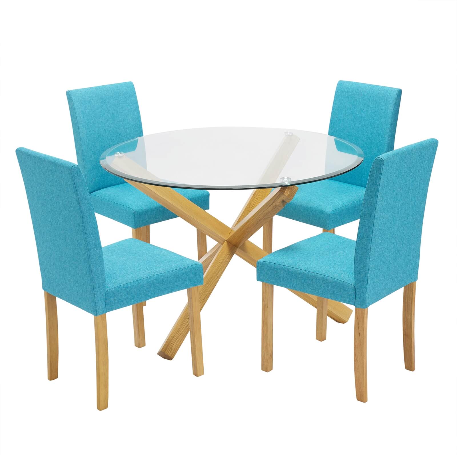 Oporto 4 Seater Dining Set - Anna Dining Chairs - Teal