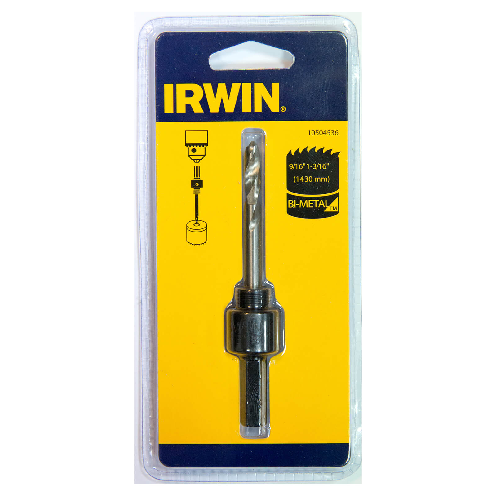 IRWIN Arbor (Mandrel) - 9.5mm, fits Hole Saws 14-30mm