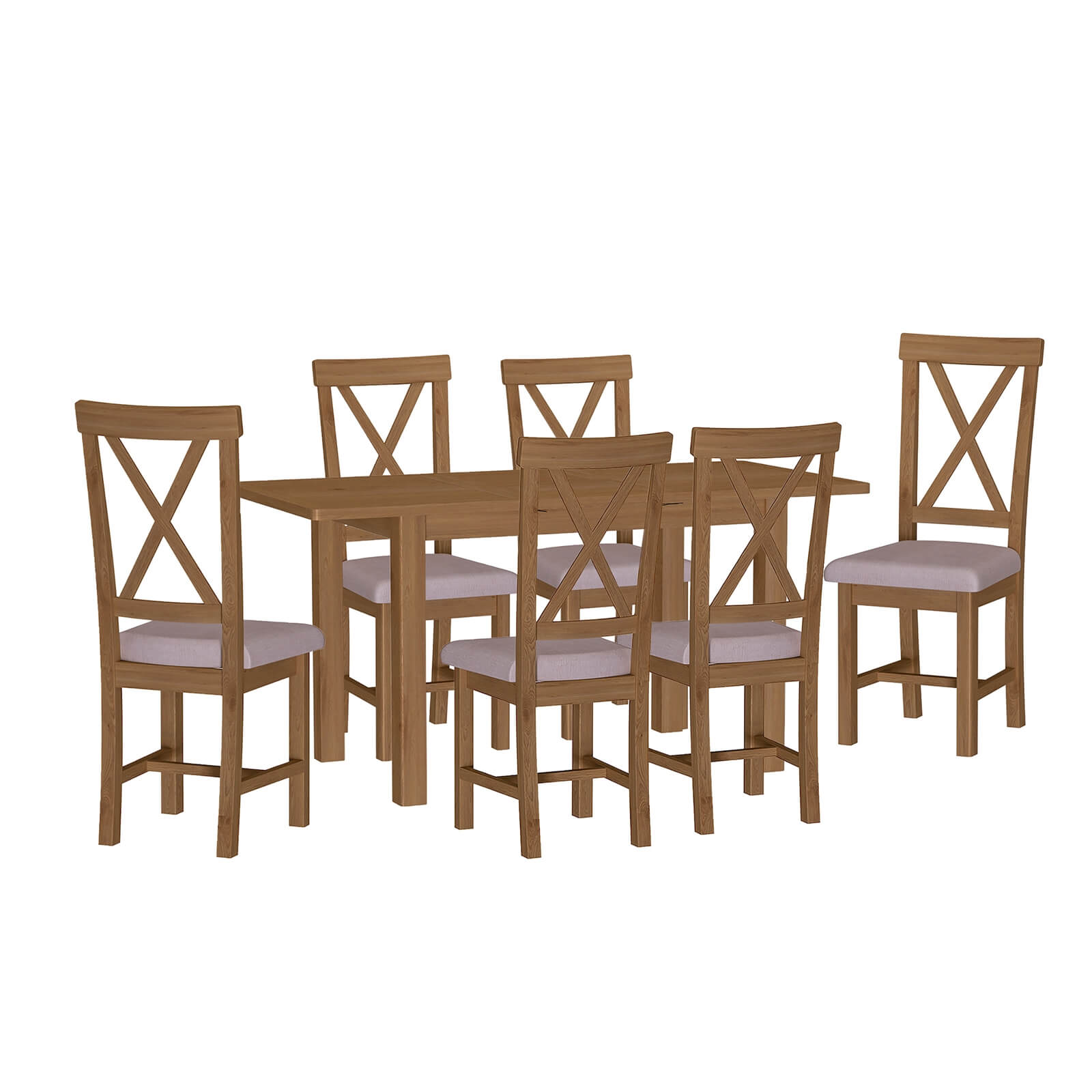 Newlyn 1.2m Extending 6 Seater Dining Set - Oak
