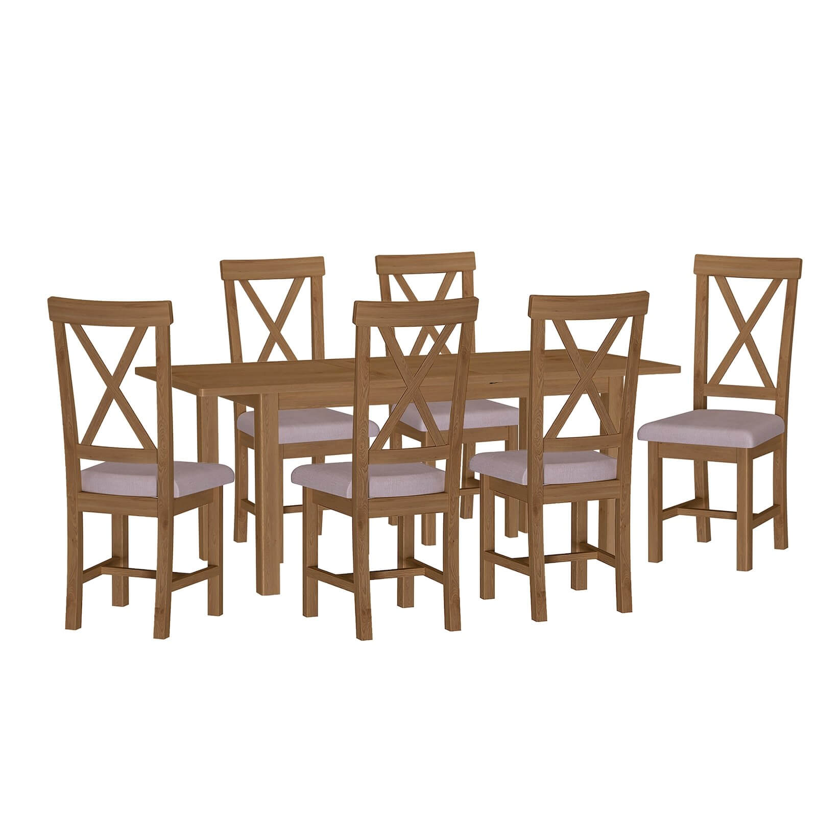 Newlyn 1.6m Extending 6 Seater Dining Set - Oak