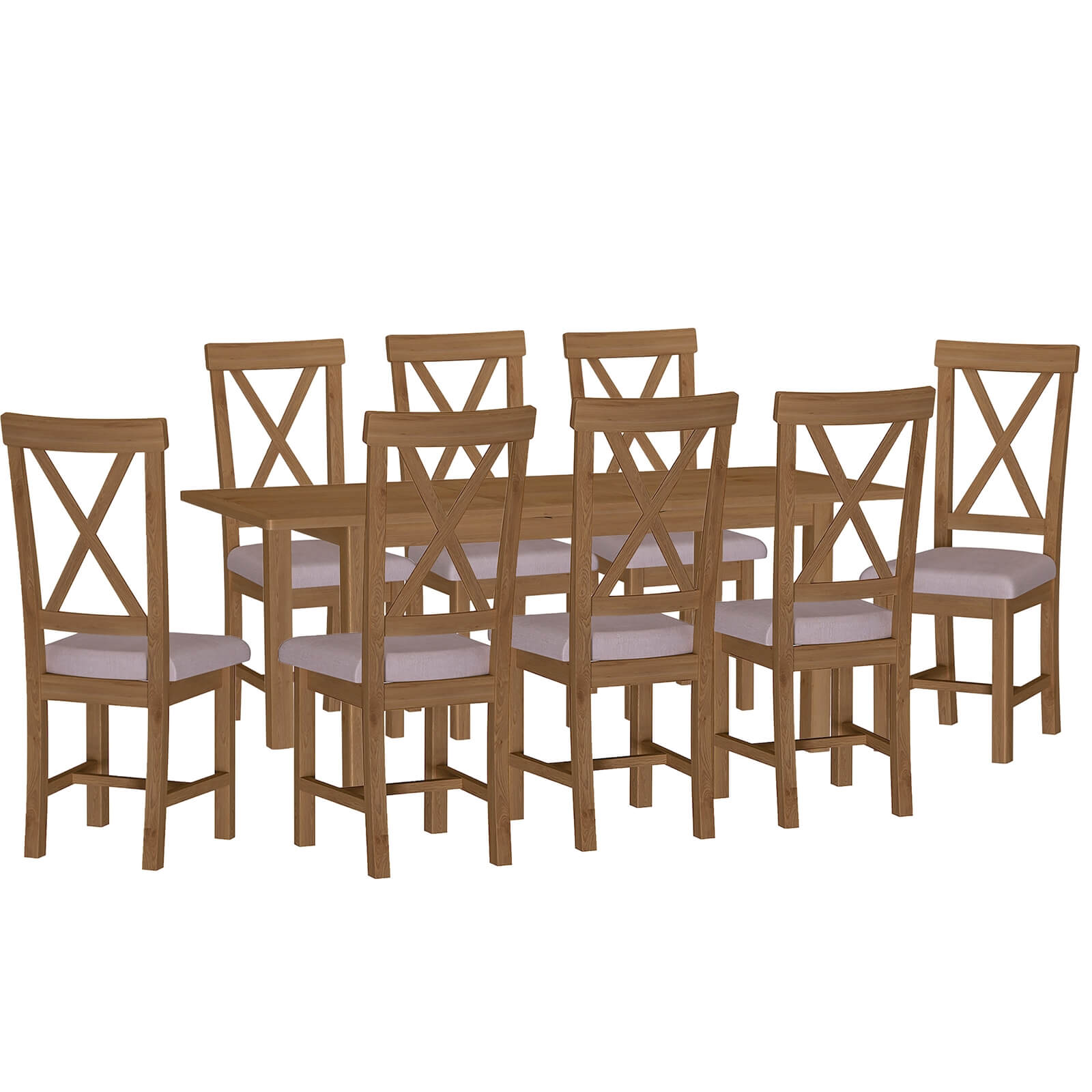 Newlyn 1.6m Extending 8 Seater Dining Set - Oak