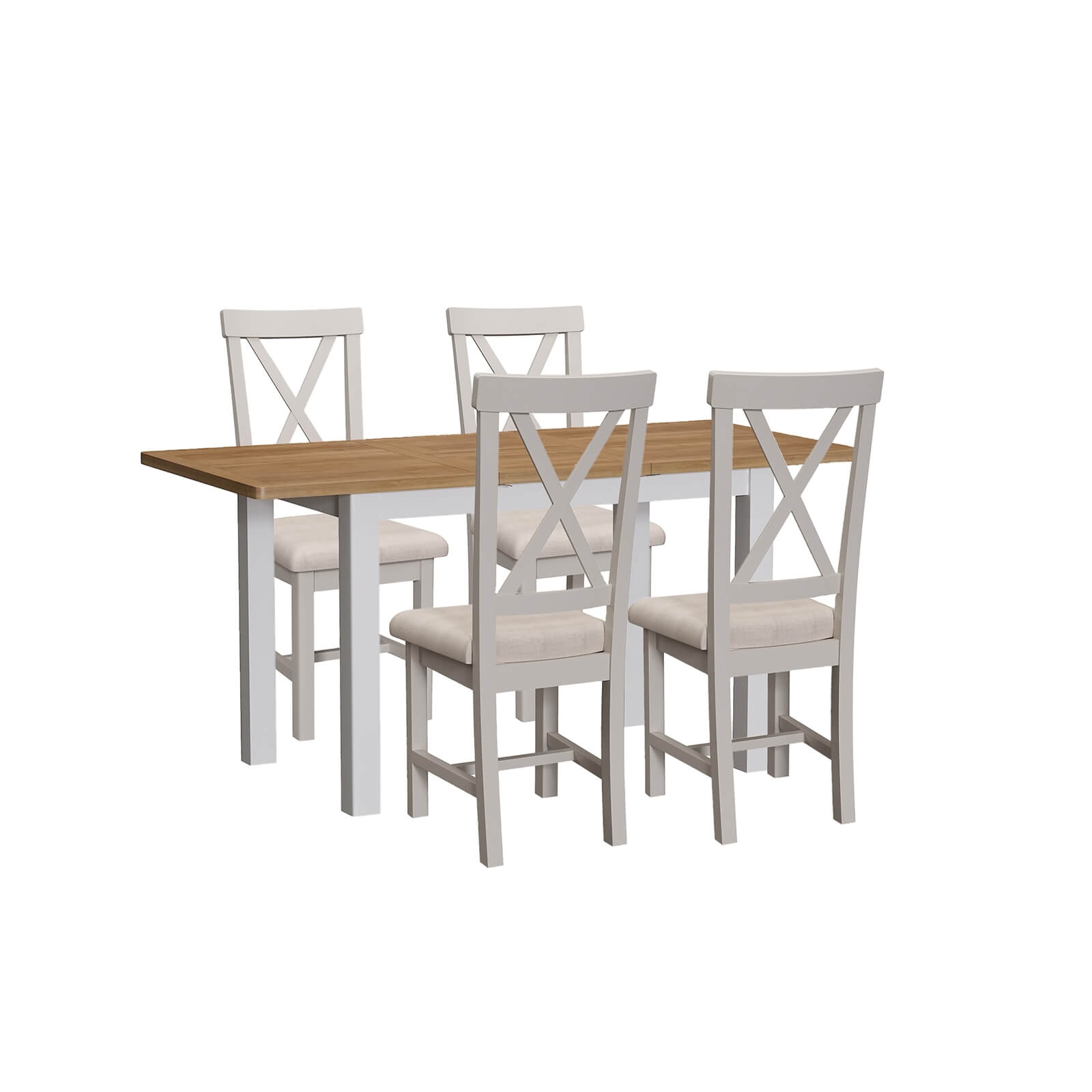 Padstow 1.2m Extending 4 Seater Dining Set - Grey
