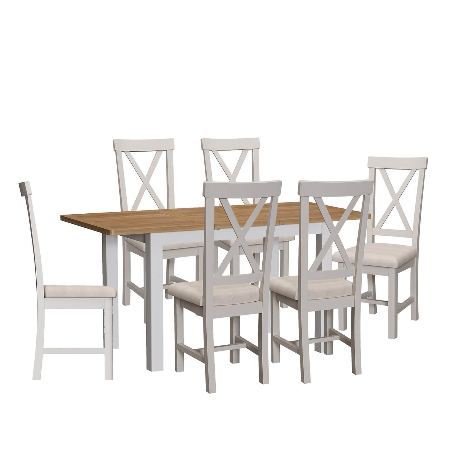 Padstow 1.2m Extending 6 Seater Dining Set - Grey