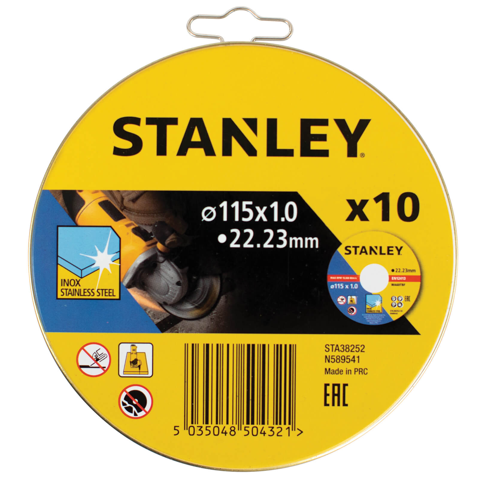 STANLEY 10x Cutting Discs - 115 x 1mm