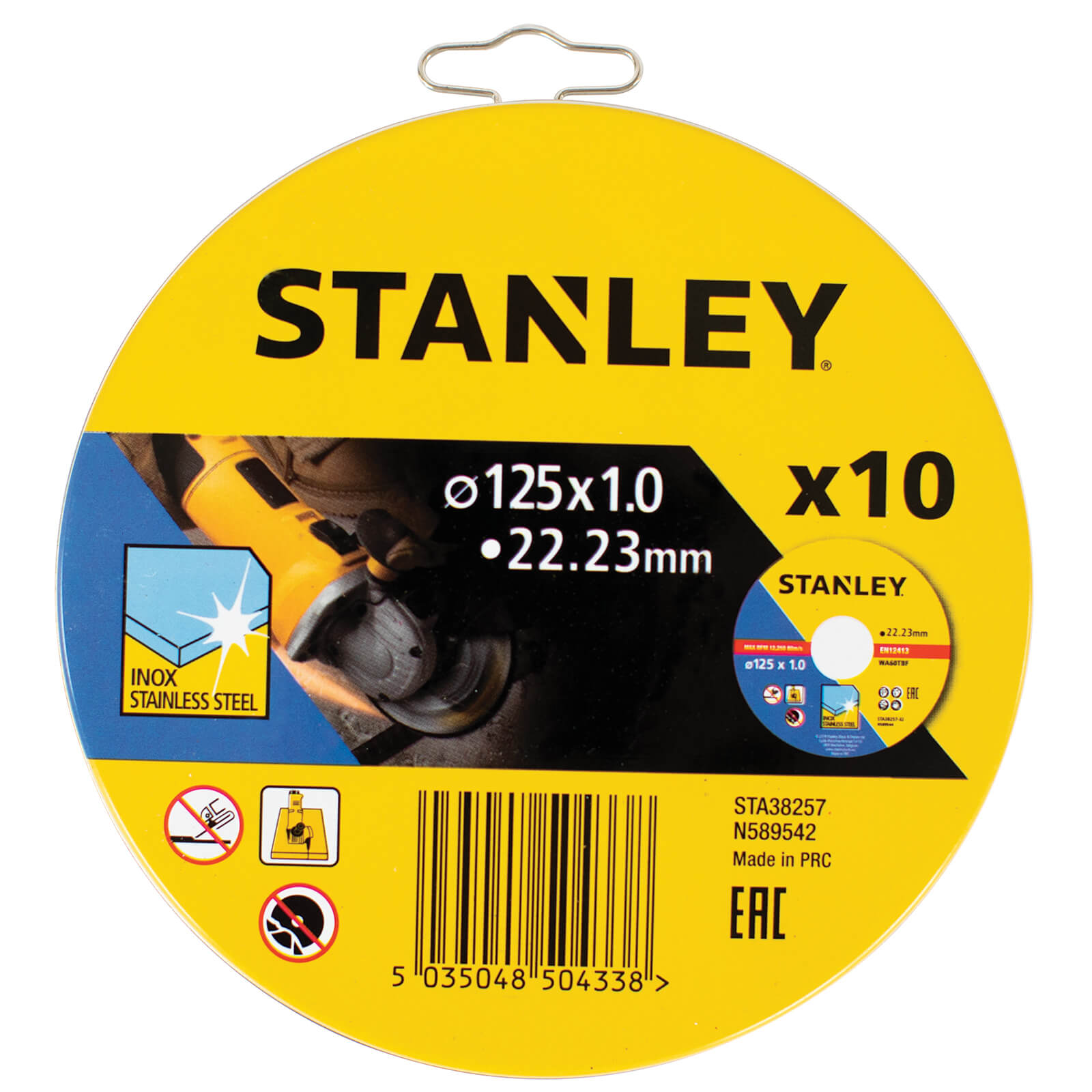 STANLEY 10x Cutting Discs - 125 x 1mm