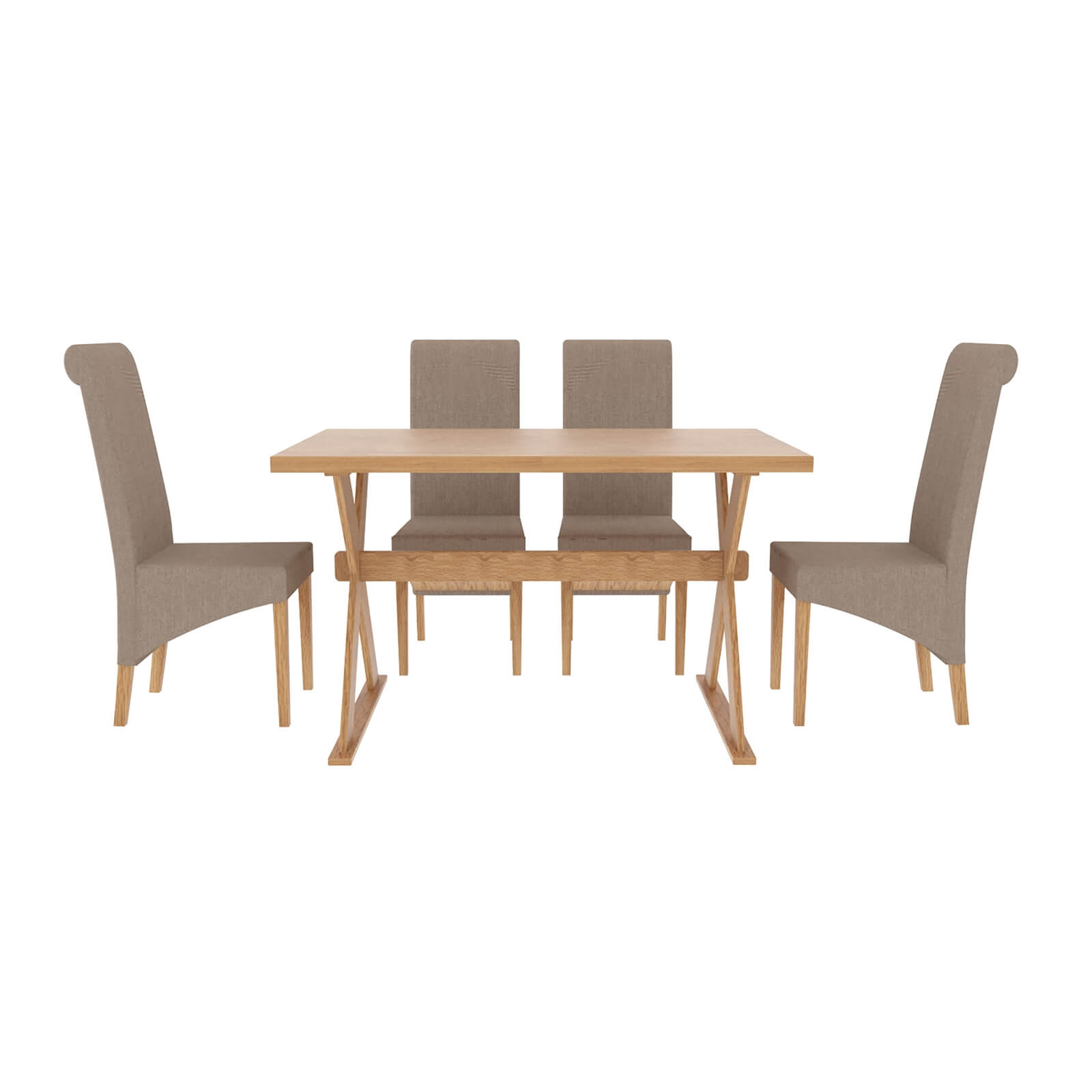 Seville 4 Seater Dining Set - Amelia Dining Chairs - Beige