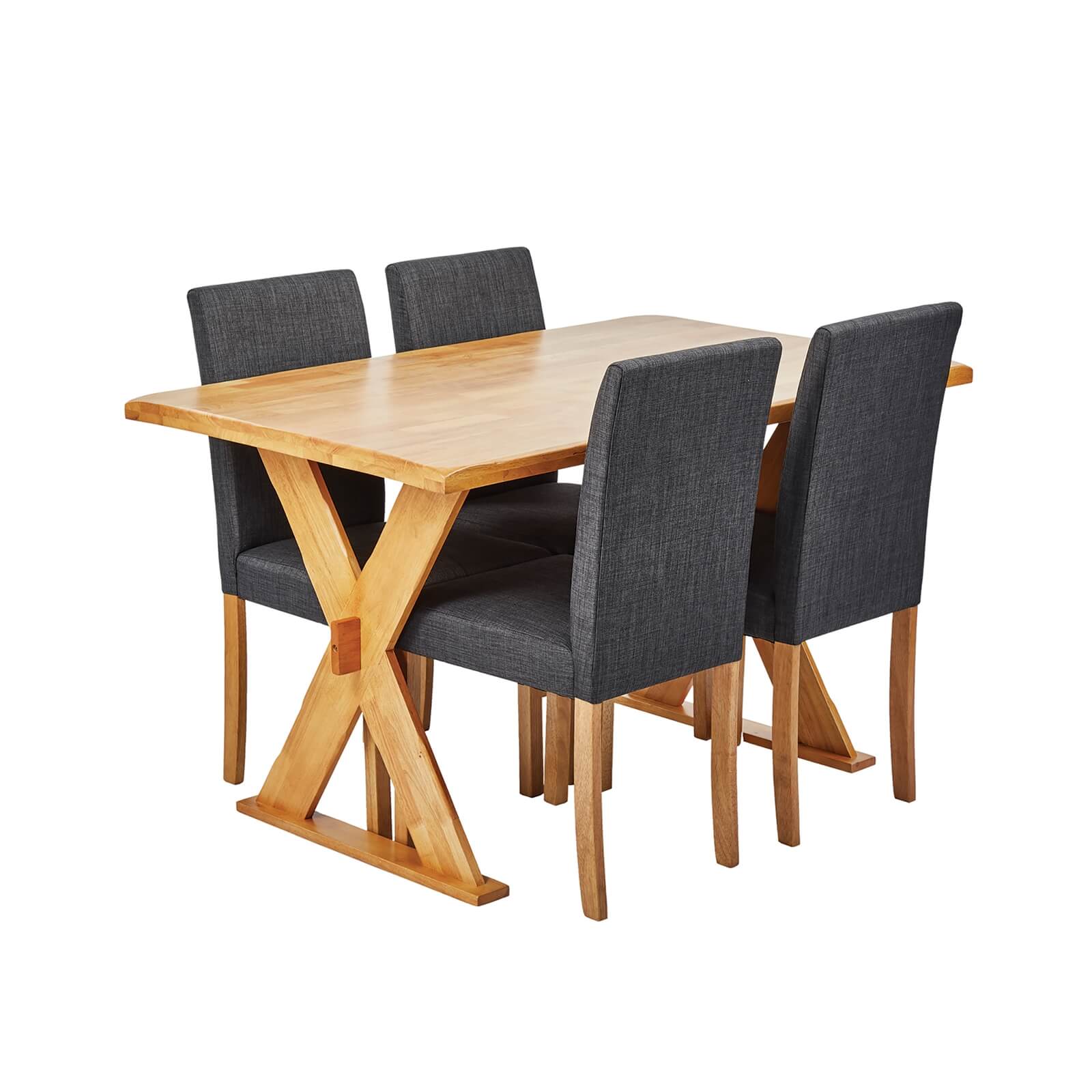 Seville 4 Seater Dining Set - Anna Dining Chairs - Grey