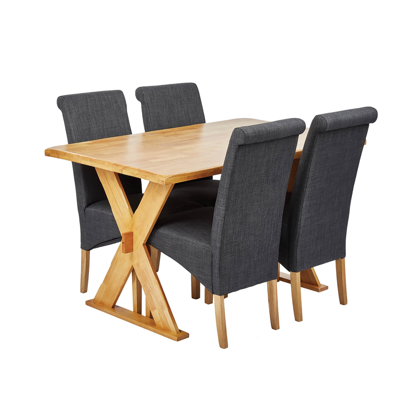 Seville 4 Seater Dining Set - Amelia Dining Chairs - Grey