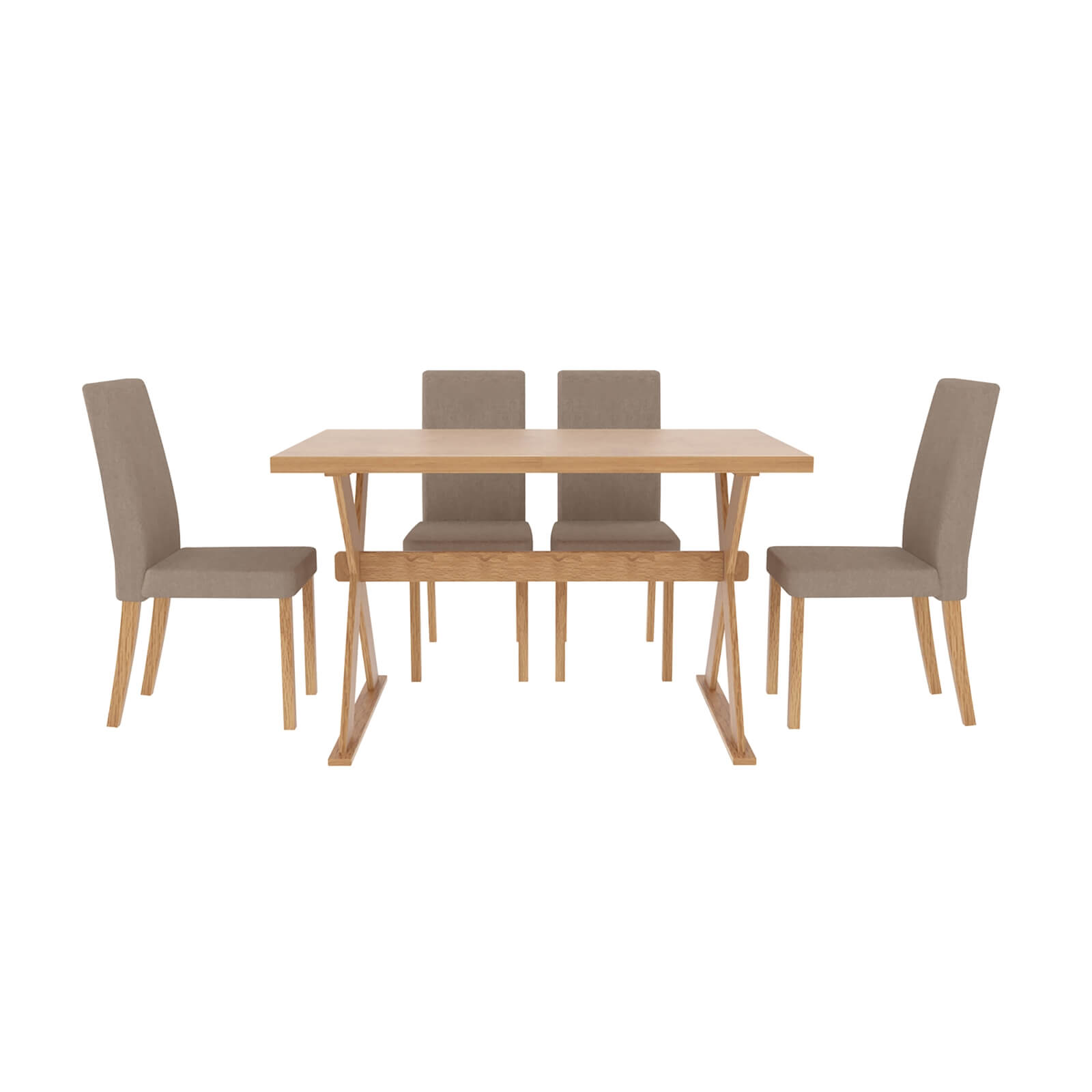 Seville 4 Seater Dining Set - Evesham Dining Chairs - Beige