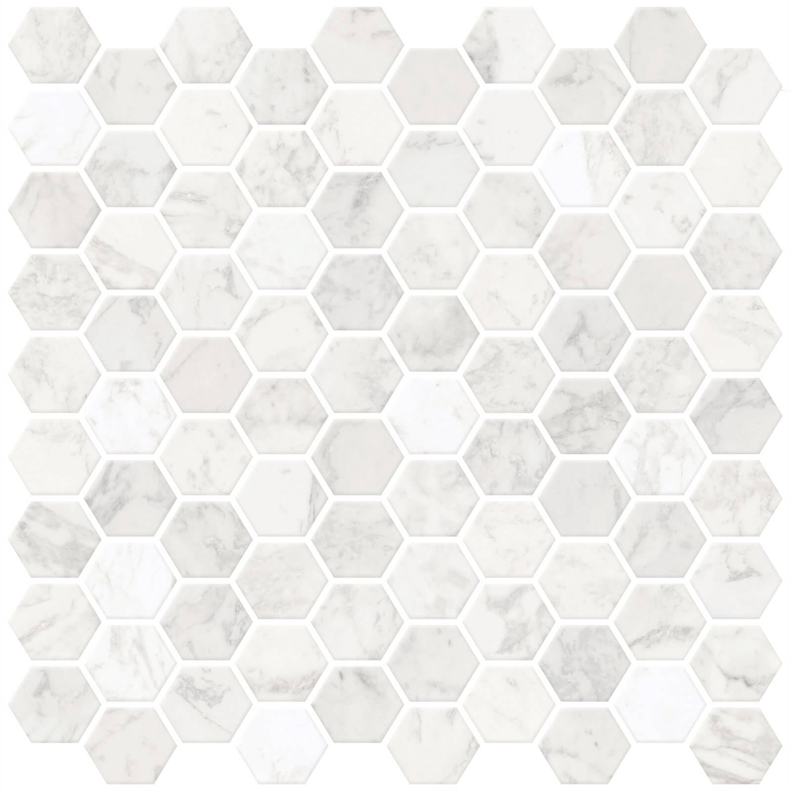 Hexagon Marble Peel and Stick Self Adhesive Wall Tiles - 0.25 sqm Pack