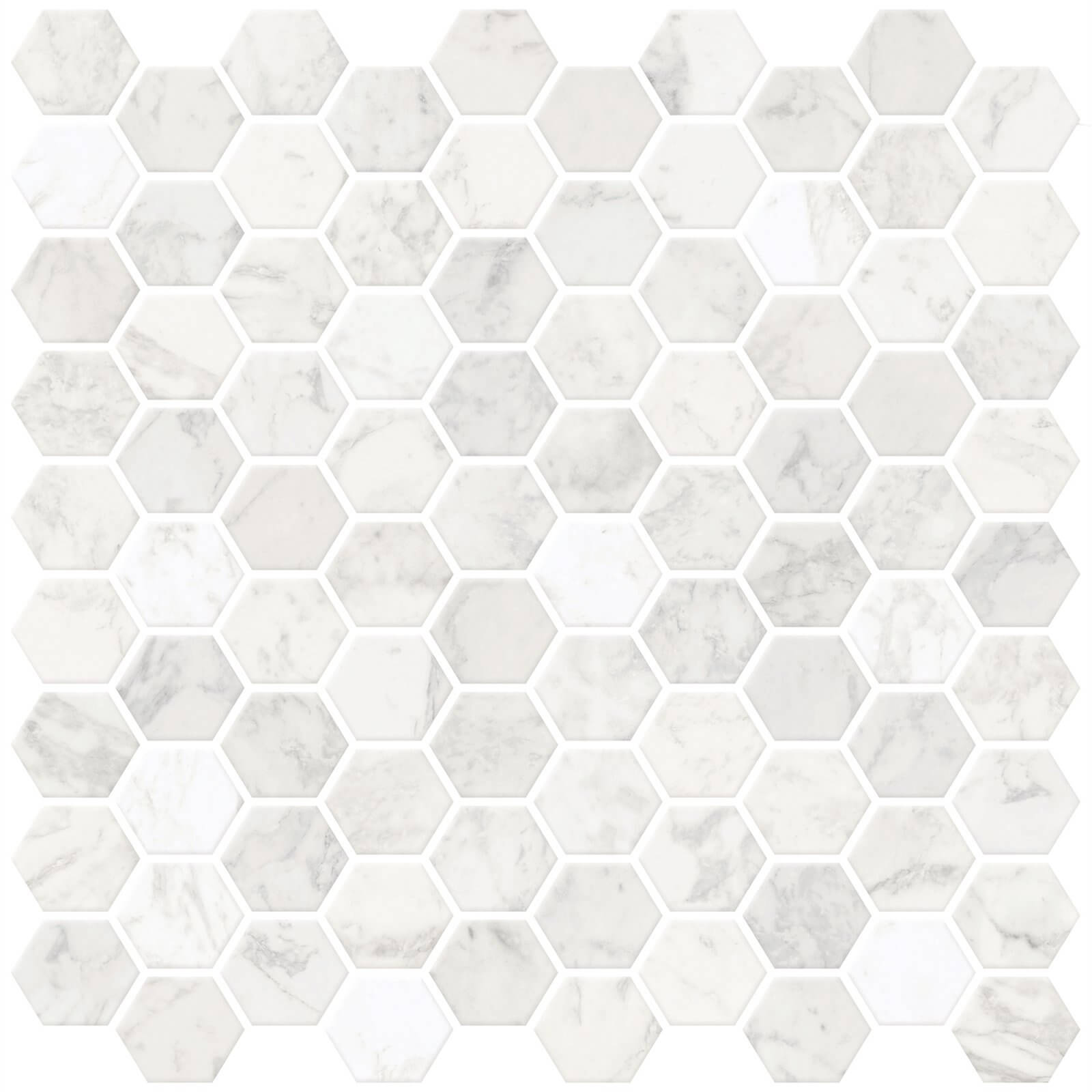 Hexagon Marble Peel and Stick Self Adhesive Wall Tiles 0.25 sqm Pack