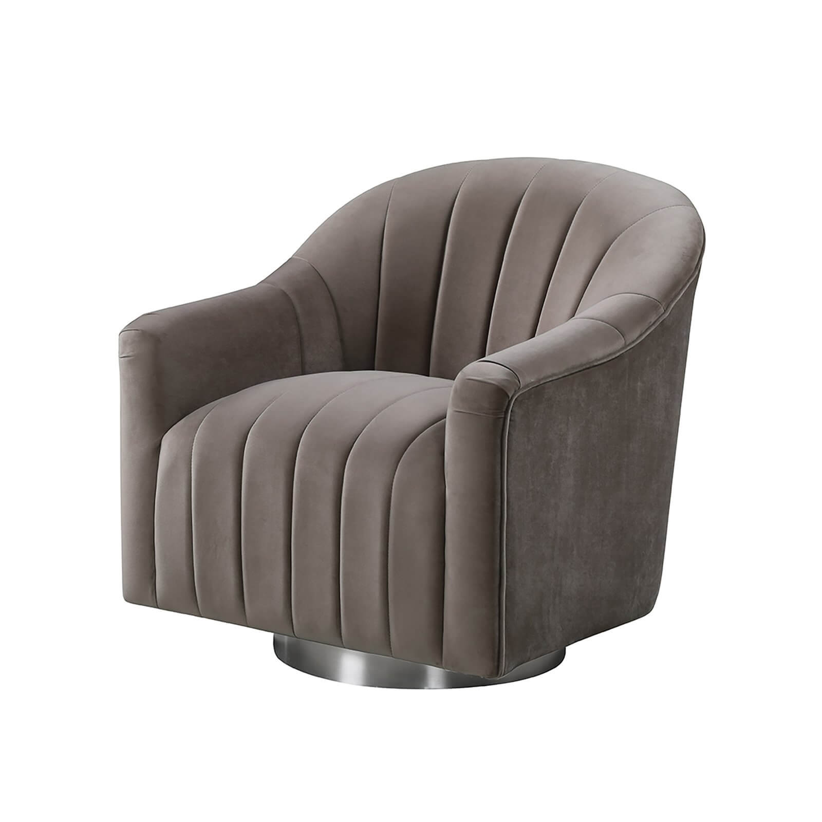 Tiffany Swivel Chair - Cappuccino - Velvet