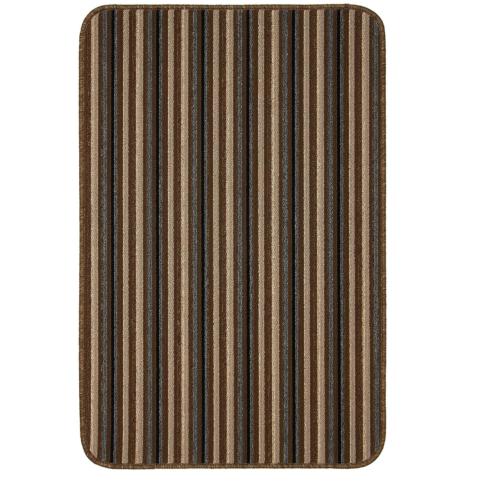Java washable stripe mat Chocolate - 50 x 80cm
