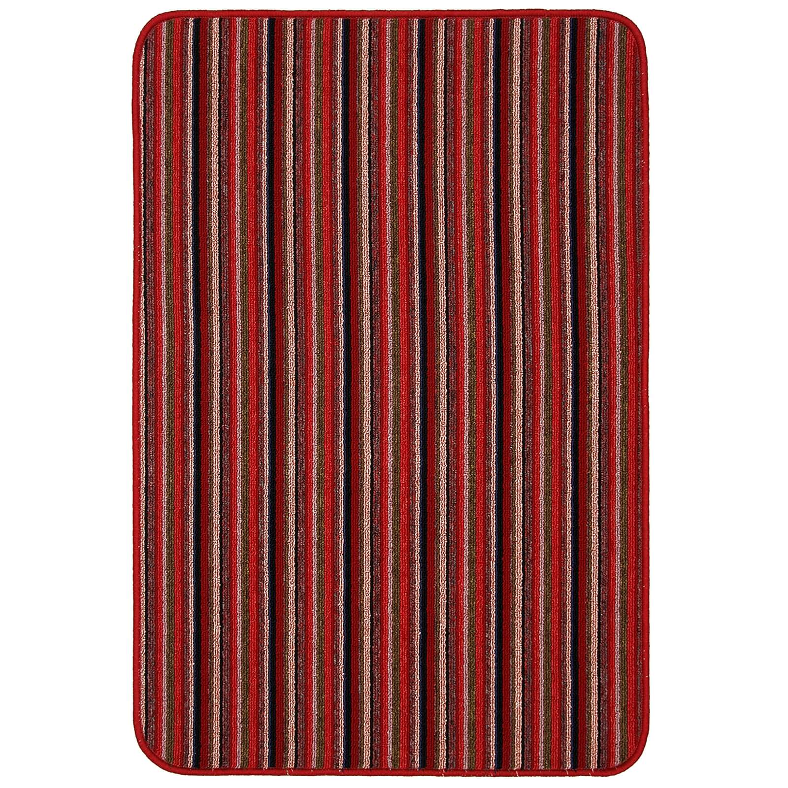 Java washable stripe mat Red - 50 x 80cm