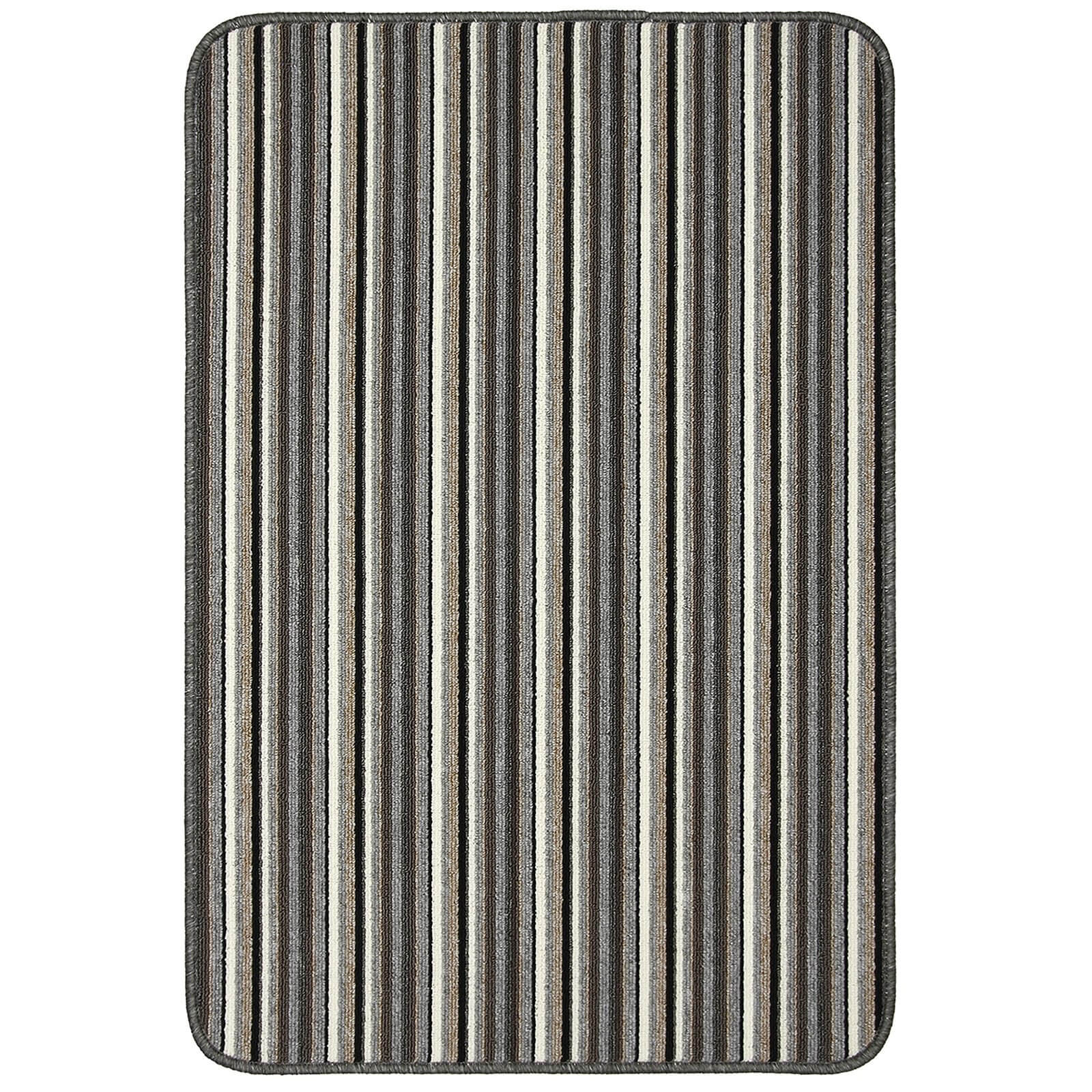 Java washable stripe mat Silver - 50 x 80cm