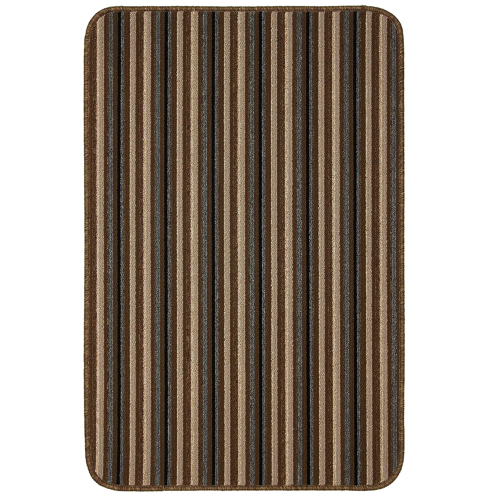 Java washable stripe mat -Chocolate