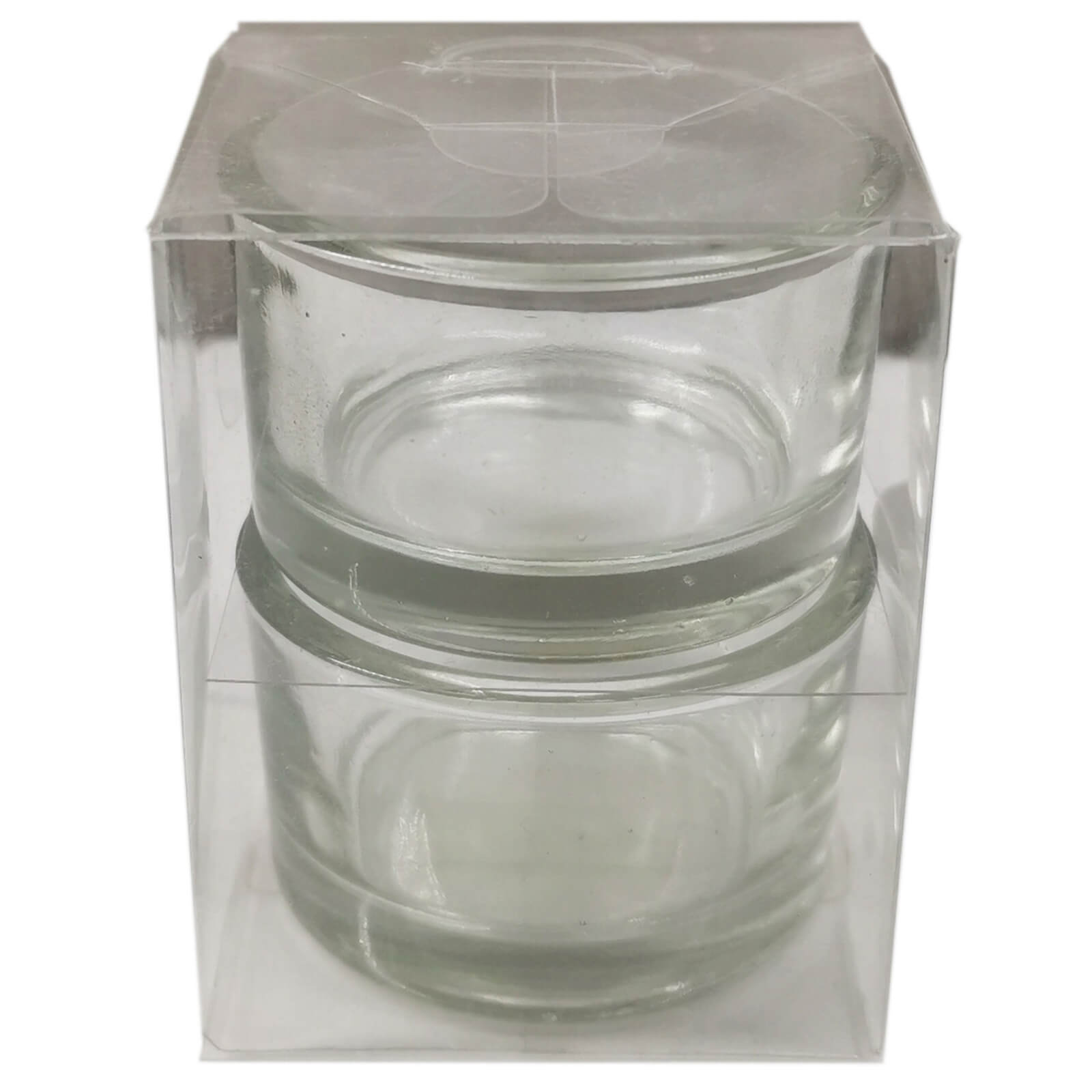 Clear Tealight Candle Holders - 2 Pack