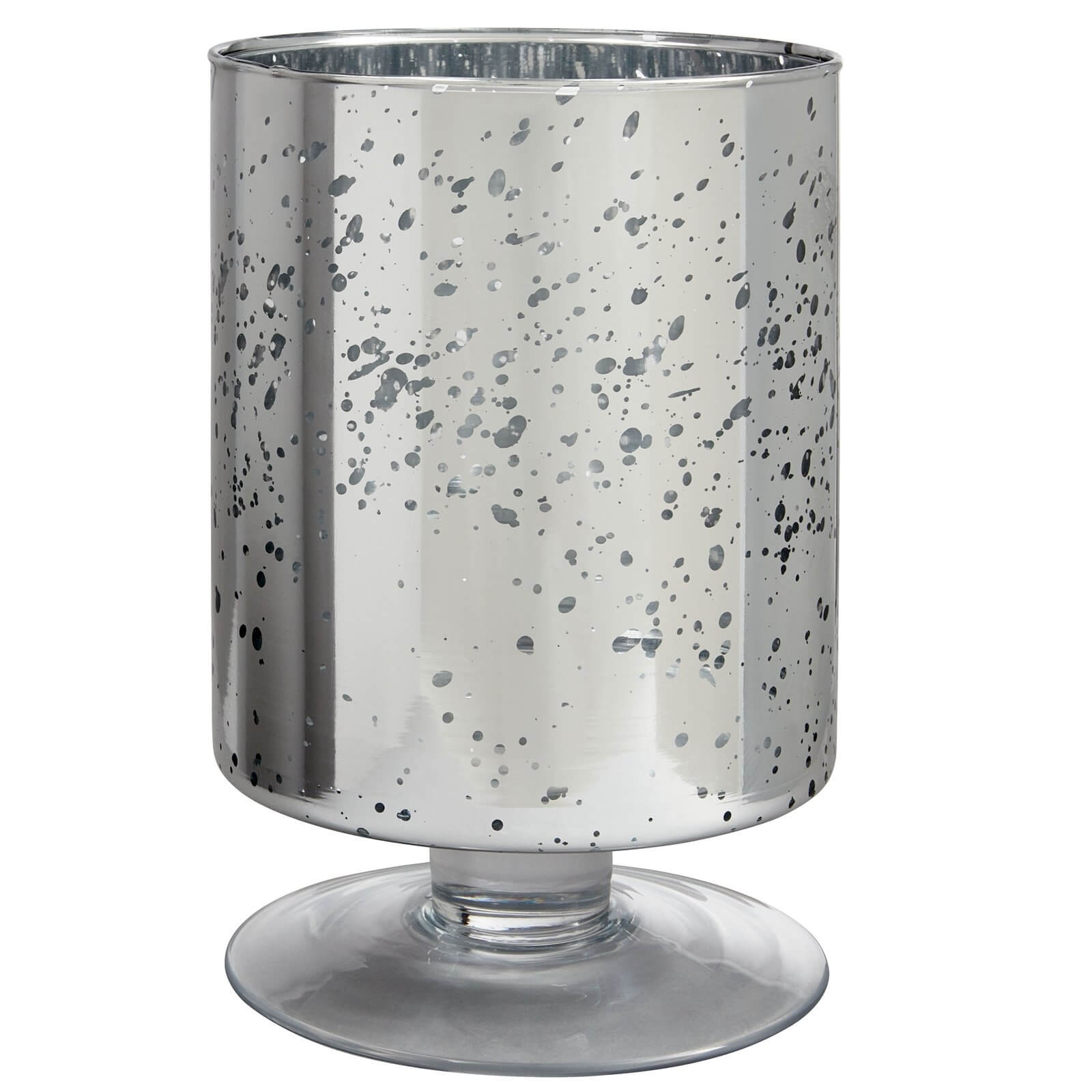 Hurricane Jar Candle Holder - Silver Mercury