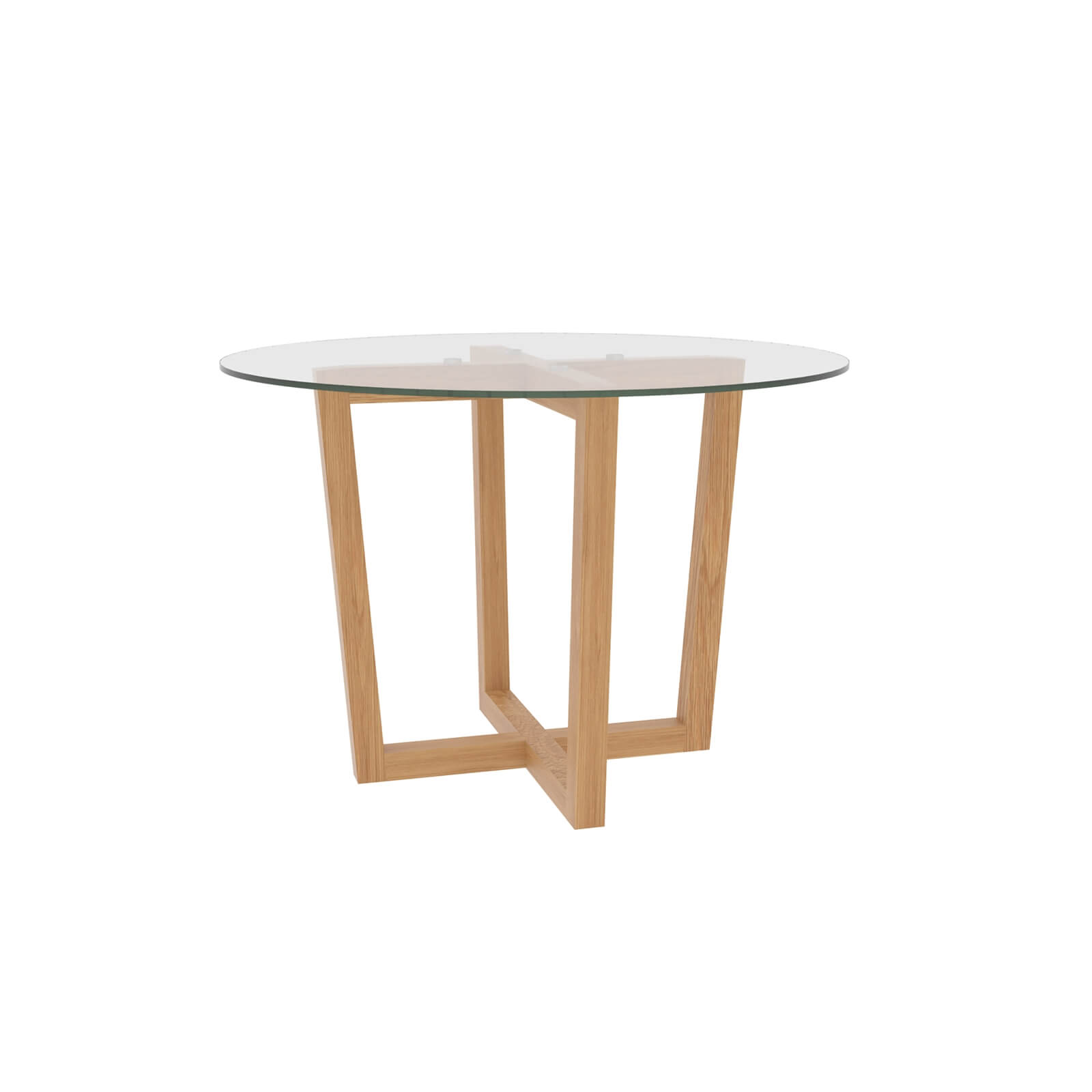 Valencia Dining Table - Oak with Glass Top