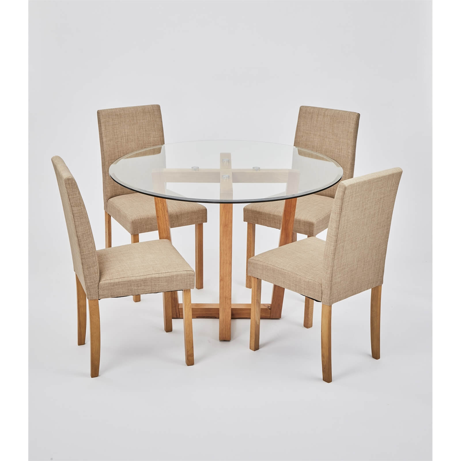 Valencia 4 Seater Dining Set - Anna Dining Chairs - Beige