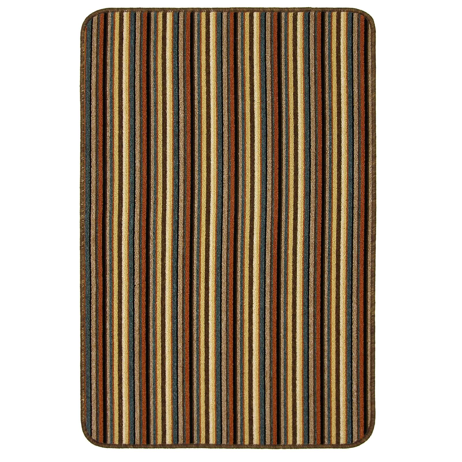 Java washable stripe mat Brown - 100 x 150cm