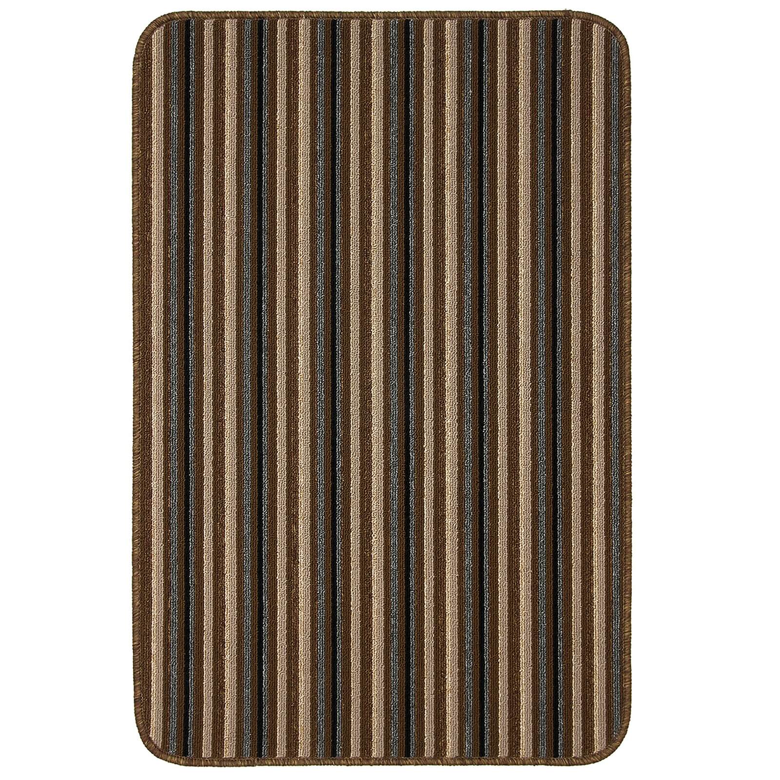 Java washable stripe mat -Chocolate