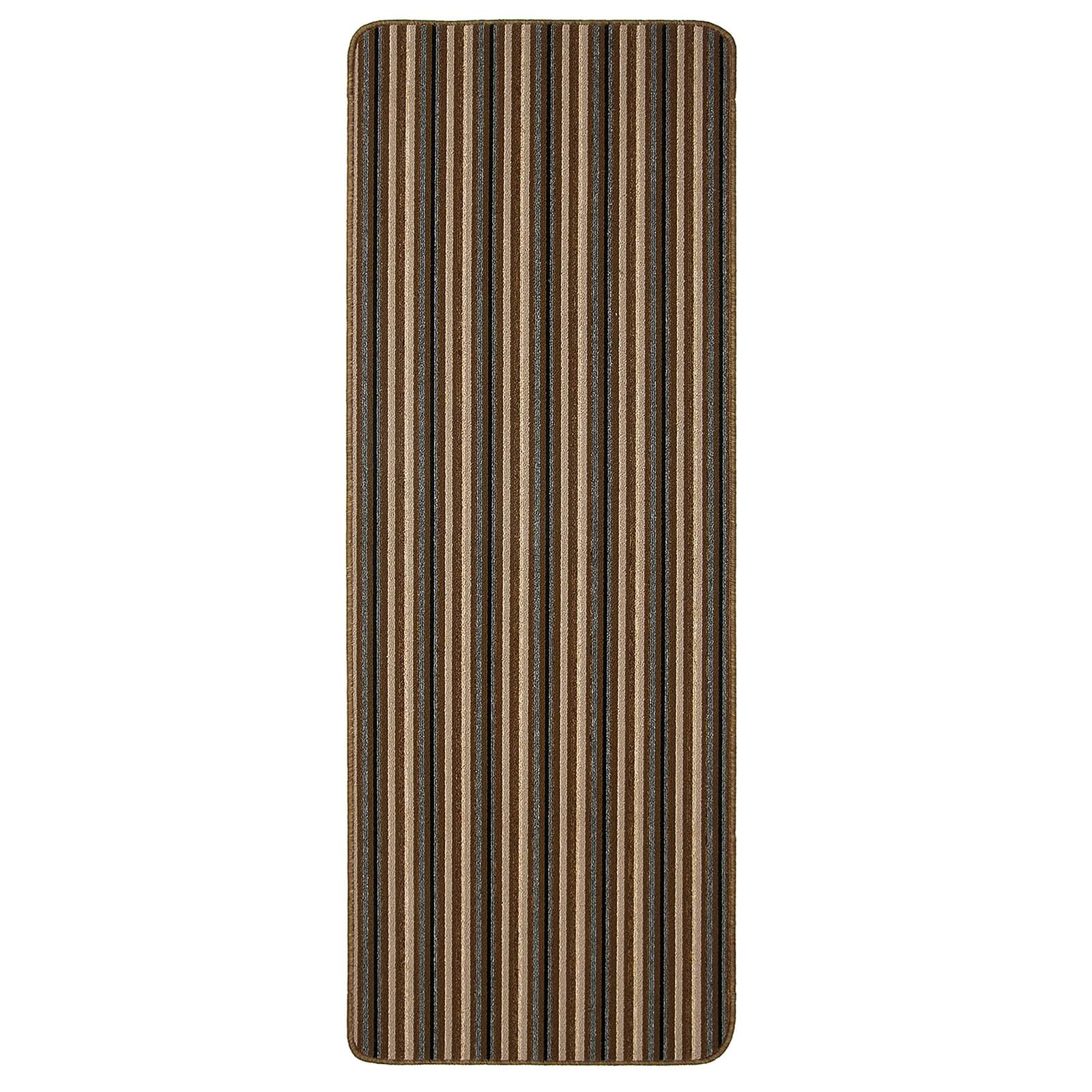 Java Washable Stripe Runner - Chocolate - 67x180cm