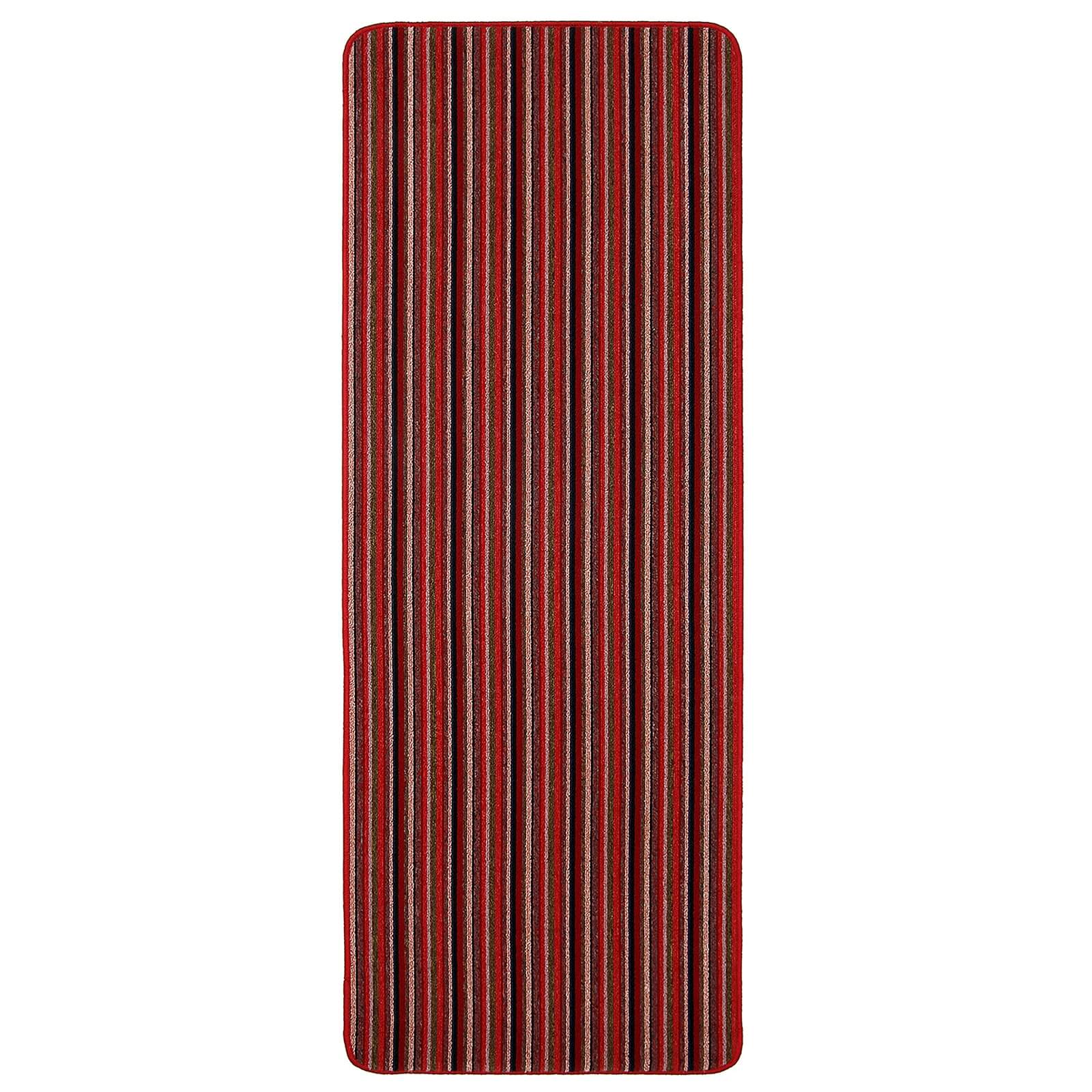 Java Washable Stripe Runner - Red - 67x180cm