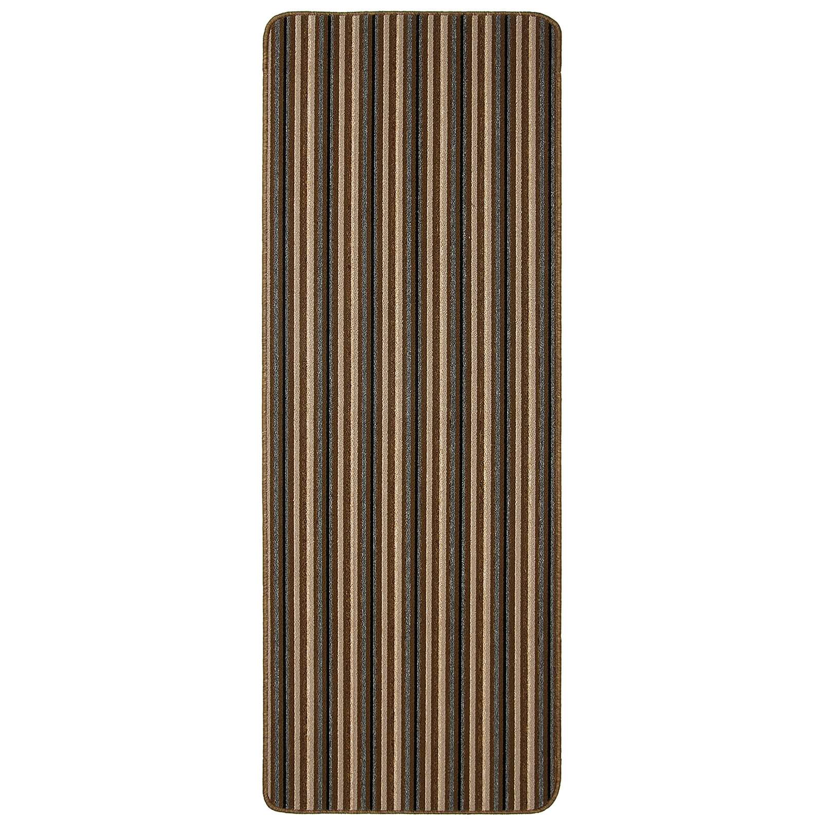 Java Washable Stripe Runner - Chocolate - 67x240cm