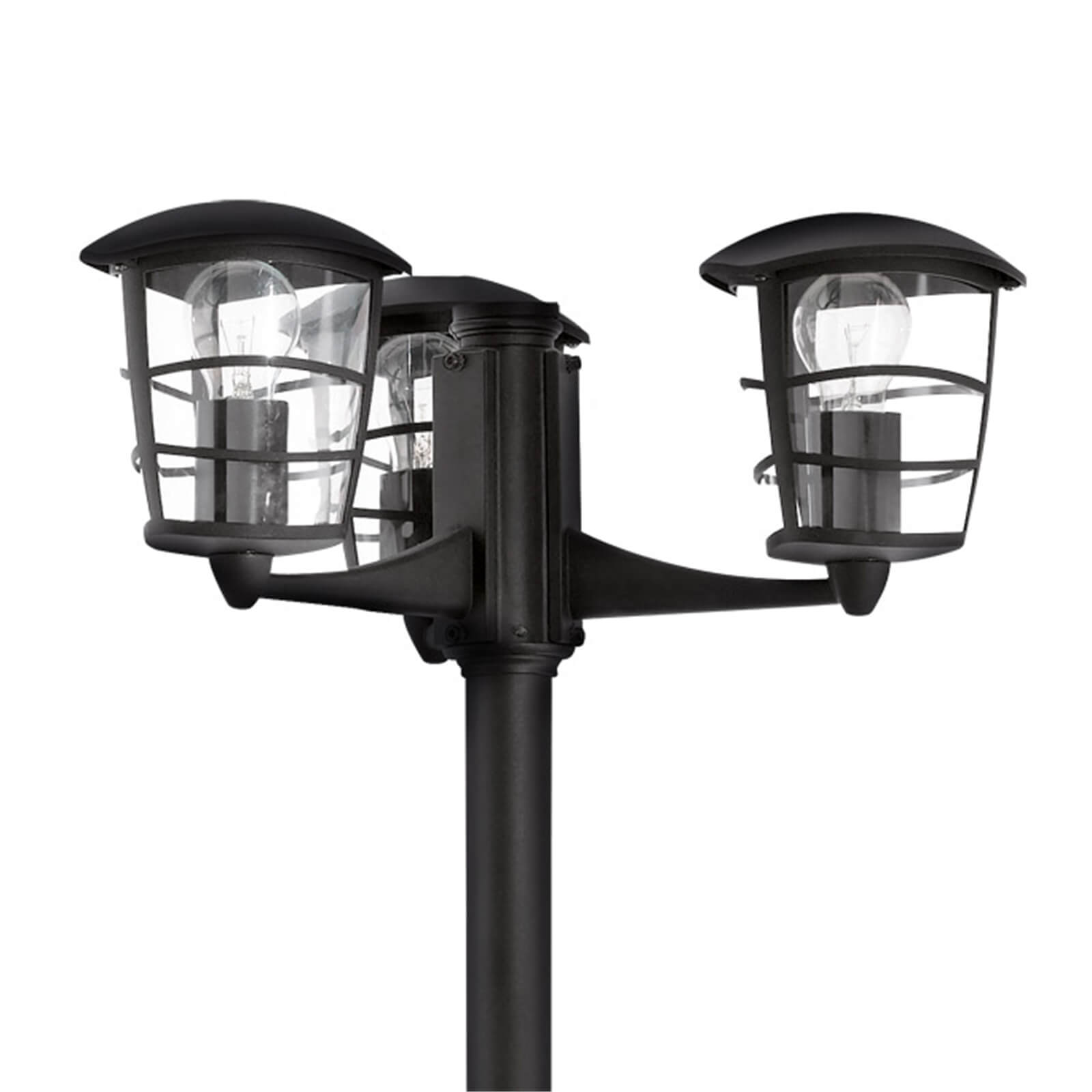 Eglo Aloria Outdoor 3 Head Lamp Post - Black