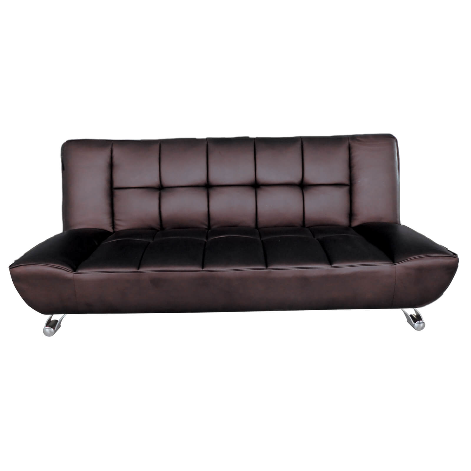 Vogue Sofa Bed - Brown - Faux Leather