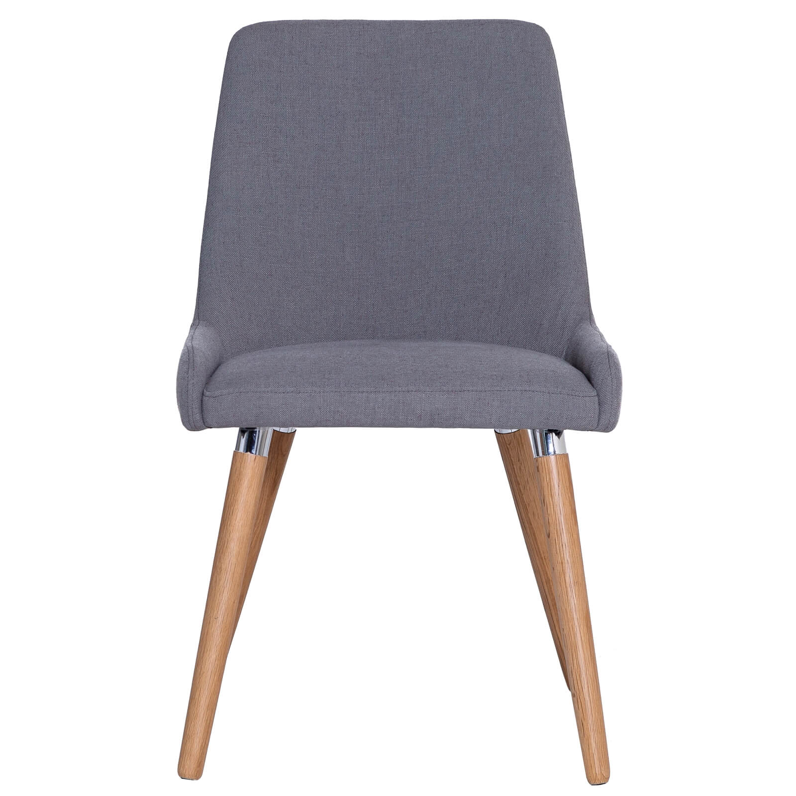 Retro Style Fabric Dining Chair - Set of 2 - Grey
