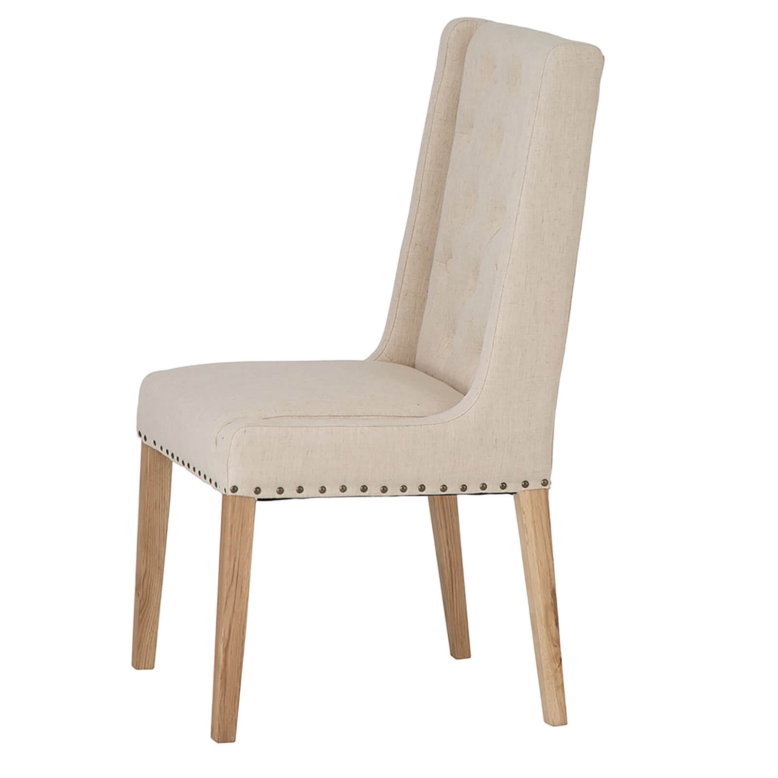 Button Back Dining Chair - Set of 2 - Beige