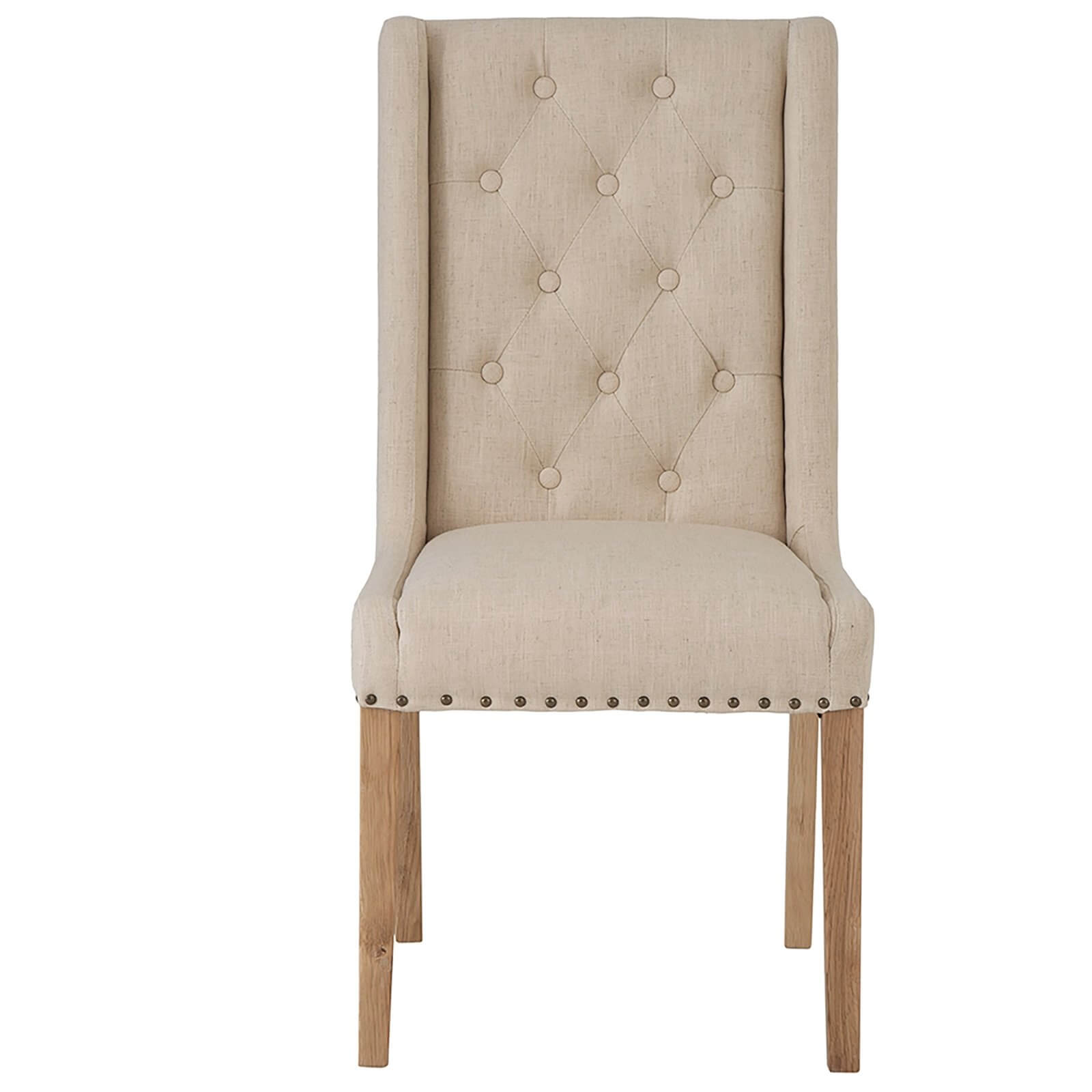 Button Back Dining Chair - Set of 2 - Beige
