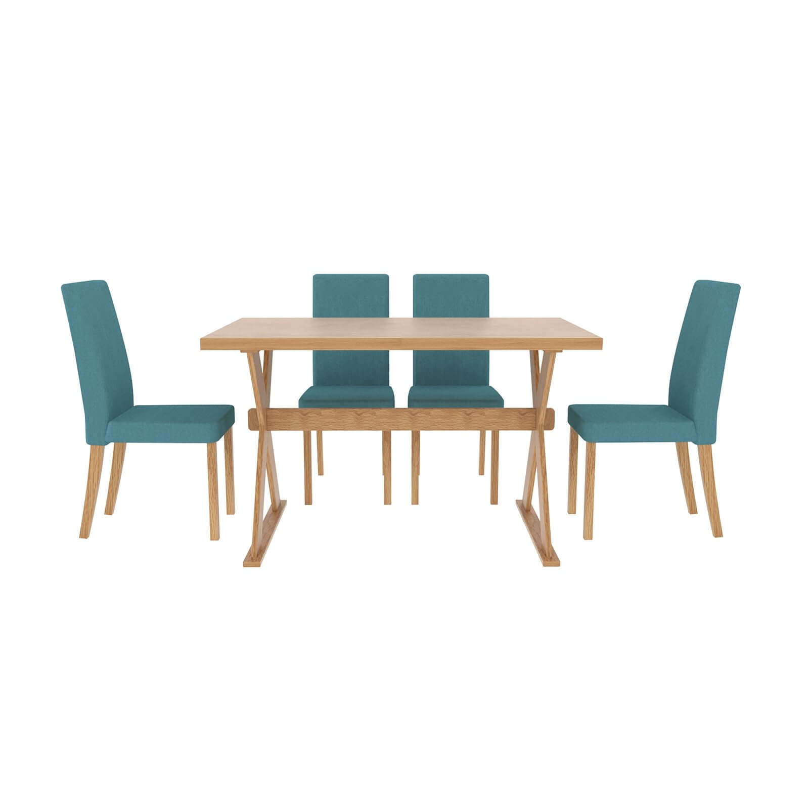 Seville 4 Seater Dining Set - Anna Dining Chairs - Teal