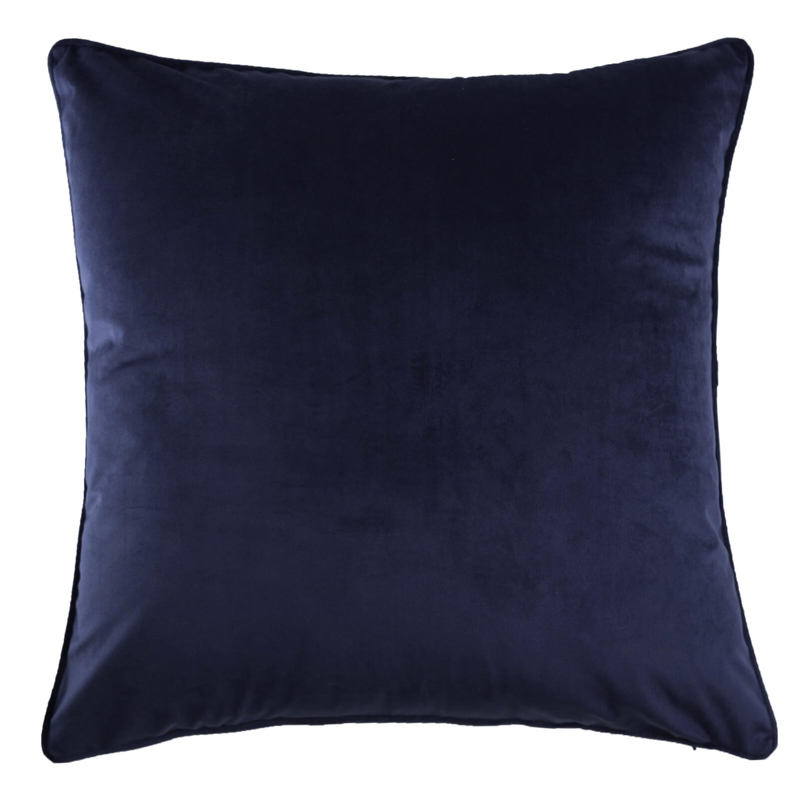 Large Plain Velvet Cushion - Navy - 58x58cm
