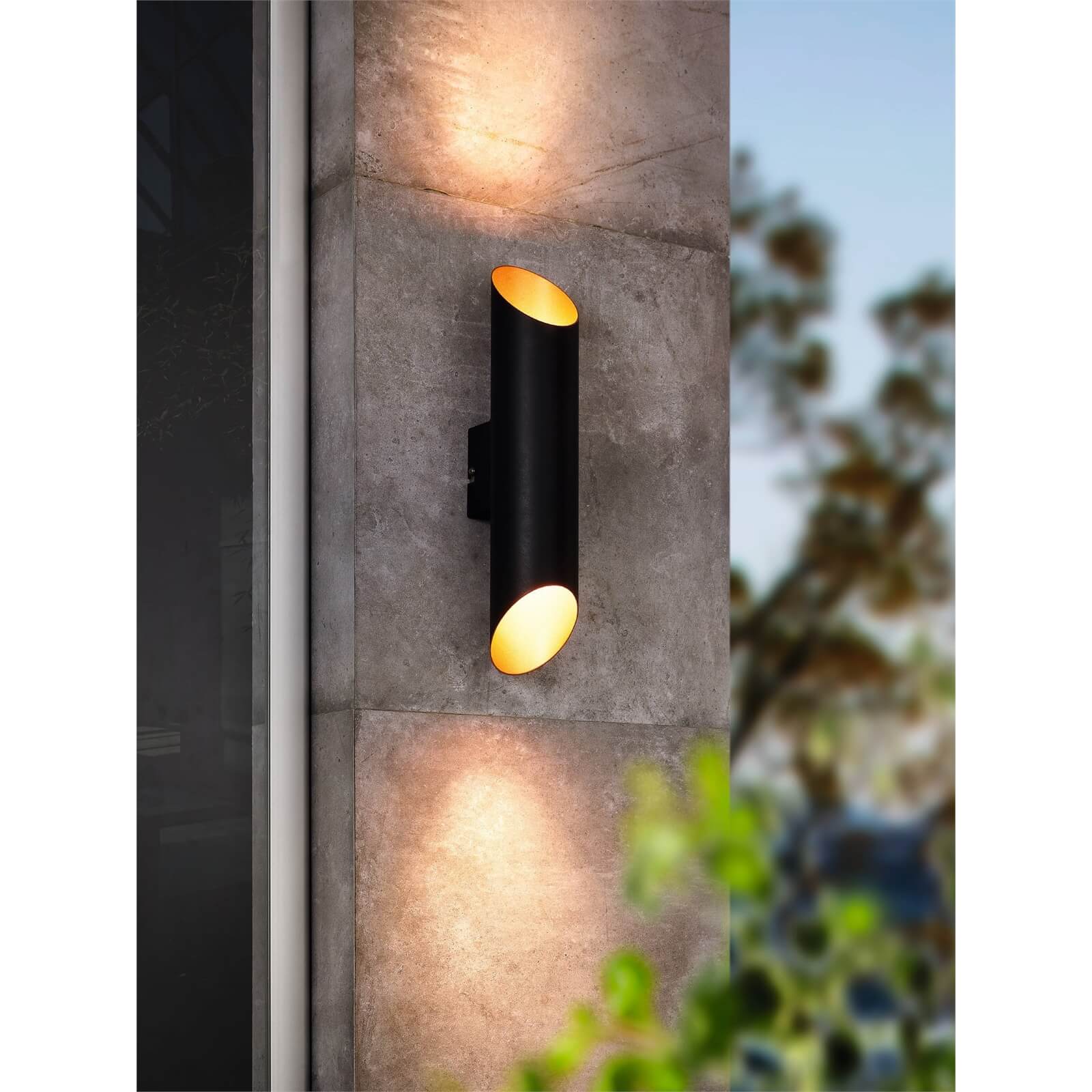 Eglo Agolada Outdoor LED Wall Light - Black & Copper