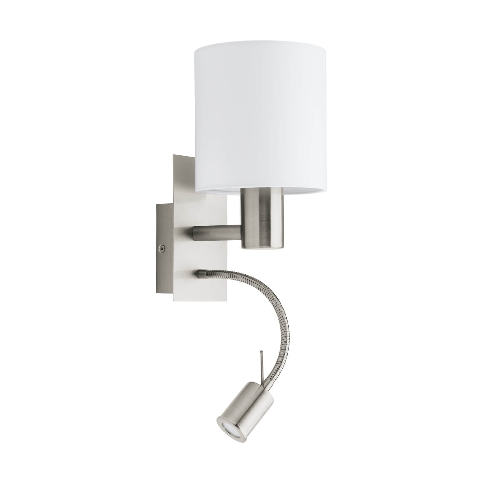Eglo Pasteri Wall Light with LED Reading Lamp - White