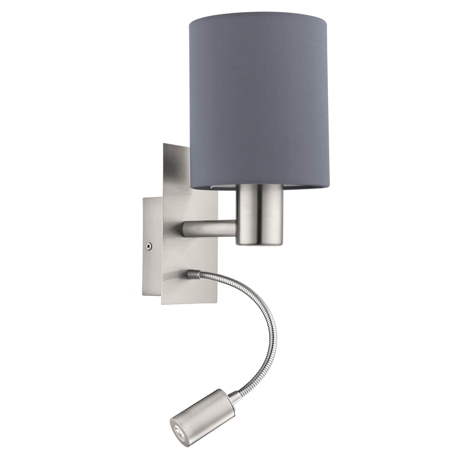 Eglo Pasteri Wall Light with LED Reading Lamp - Grey